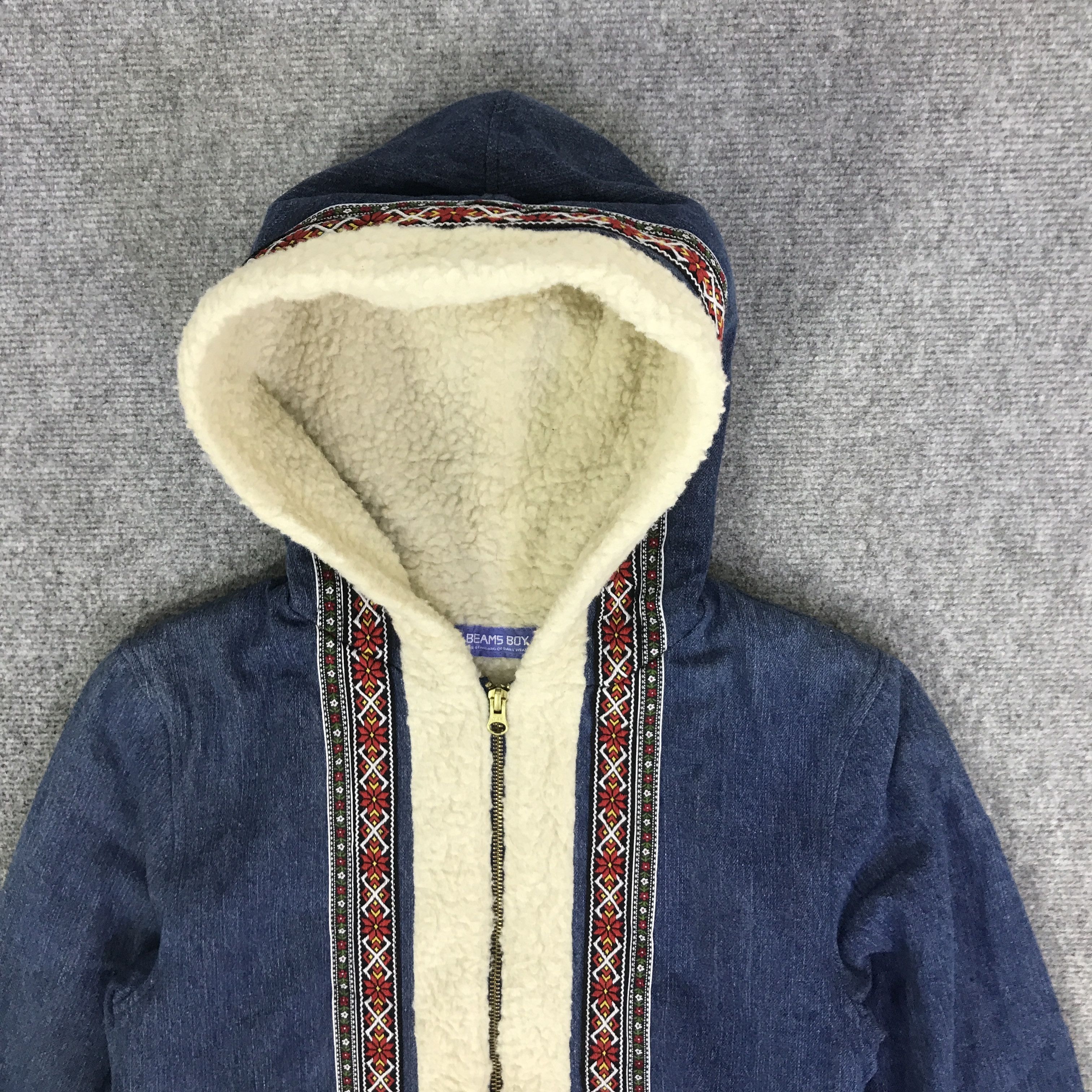 Beams Japan VTG BEAMS BOY SHERPA HOODIE JACKET K82B19 Size US M / EU 48-50 / 2 - 2 Thumbnail