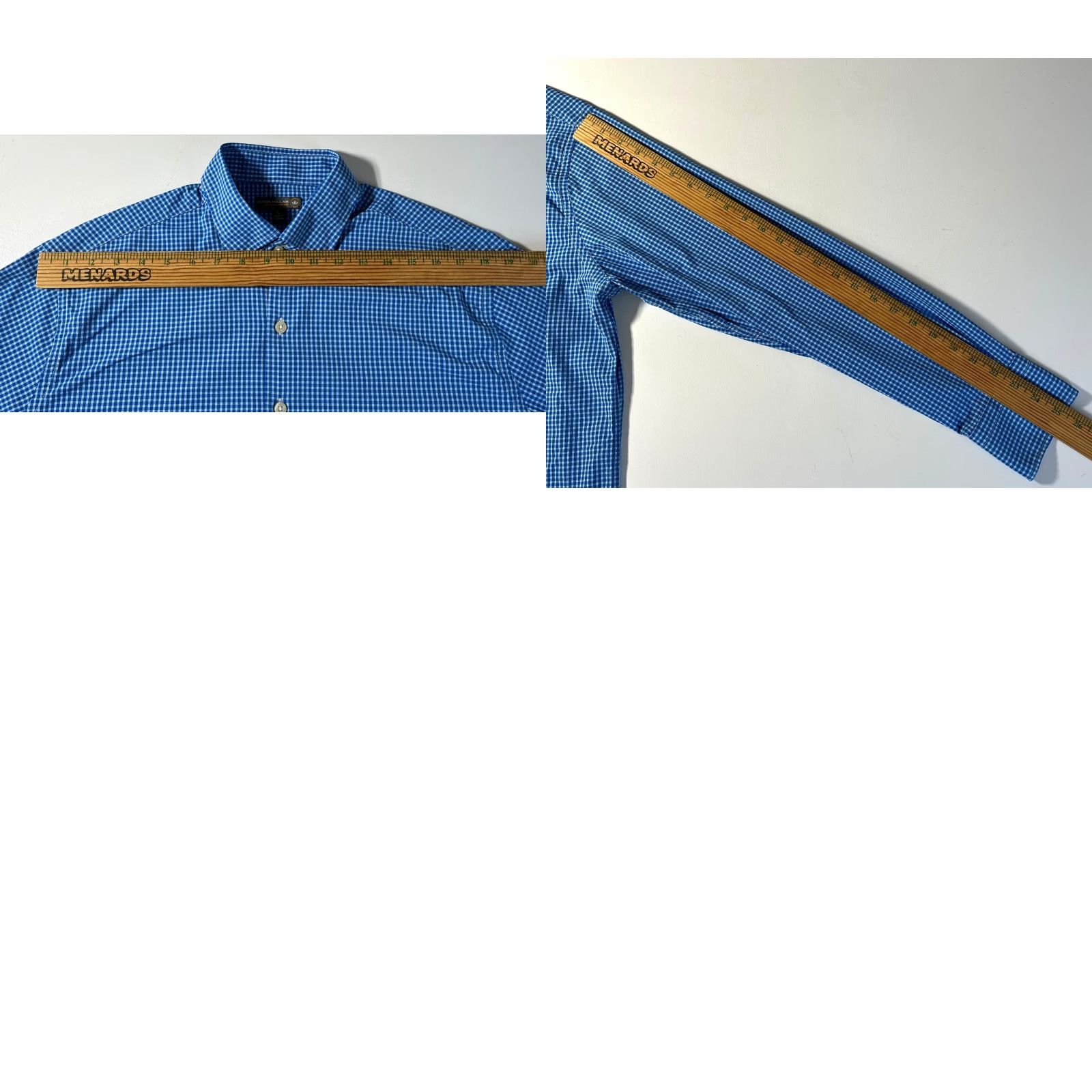 Peter Millar Peter Millar Summer Comfort Button-Up Performance Shirt Check Blue Sz L Mens Long Sleeve Collared 94% Nylon 6% Spandex Lightweight Stretch Regular Size US L / EU 52-54 / 3 - 9 Thumbnail