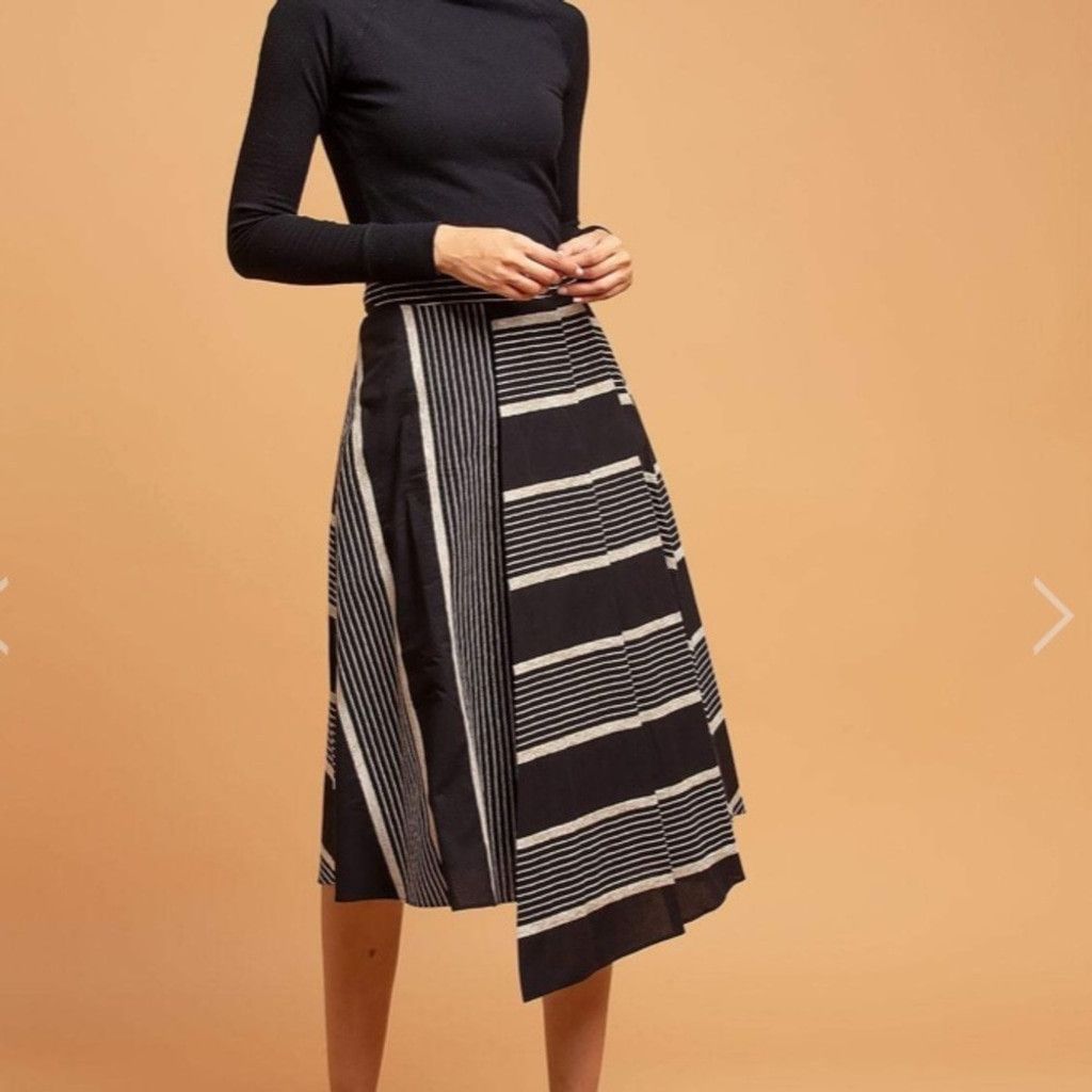 Anthropologie Anthropologie Eva Franco Nautical Striped Midi Skirt Size 25" / US 0 / IT 36 - 2 Thumbnail