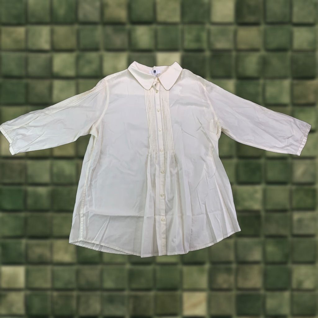 Gap Gap Womens Ivory Pleated Front/Sleeve 3/4 Sleeve SZ XL NWD-#690 Shirt Womens XL Ivory Pleated Front/Sleeve 3/4 Sleeve Gap Size XL / US 12-14 / IT 48-50 - 1 Thumbnail