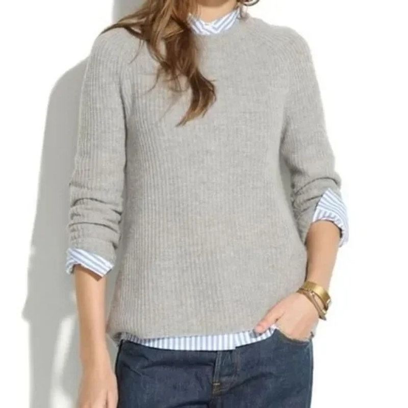 Madewell Madewell Stadium Sweater 100% Merino Wool Leather Size M Size M / US 6-8 / IT 42-44 - 1 Thumbnail