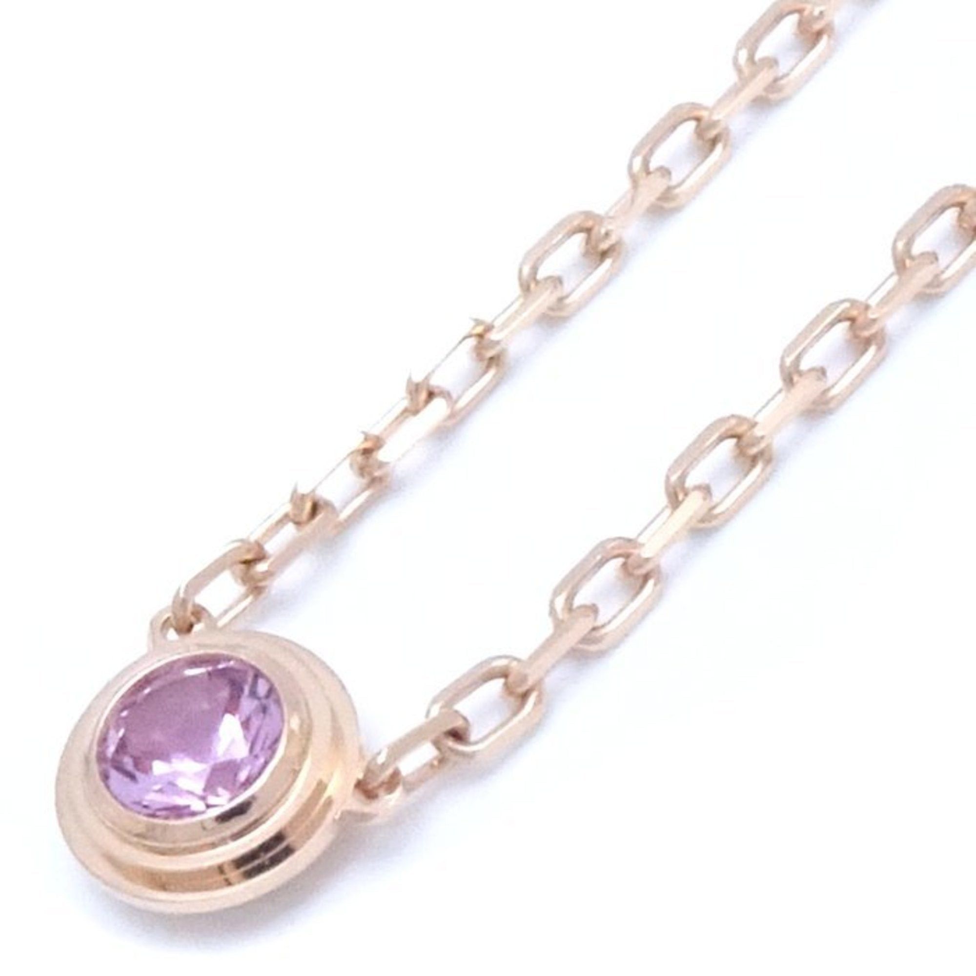 image of Cartier Amour Necklace 1P Pink Sapphire Diamant Legende B7218400 K18Pg Gold 291629, Women's