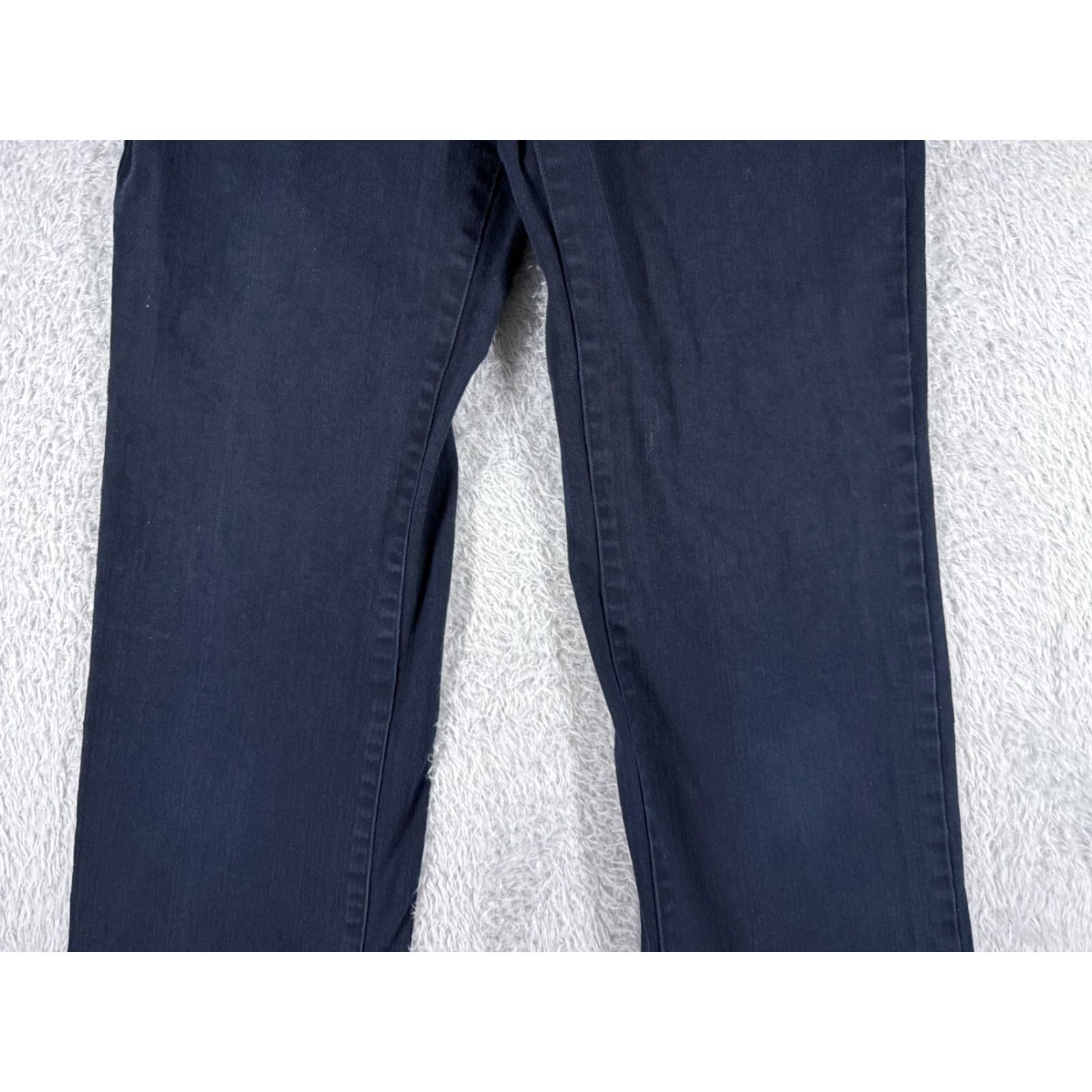 Talbots Talbots Jeans Womens 2 Blue Denim Straight Leg Dark Wash Mid Rise 24x27 5-Pocket Logo Embroidered Button Cotton Stretch Regular Size 26" / US 2 / IT 38 - 3 Thumbnail