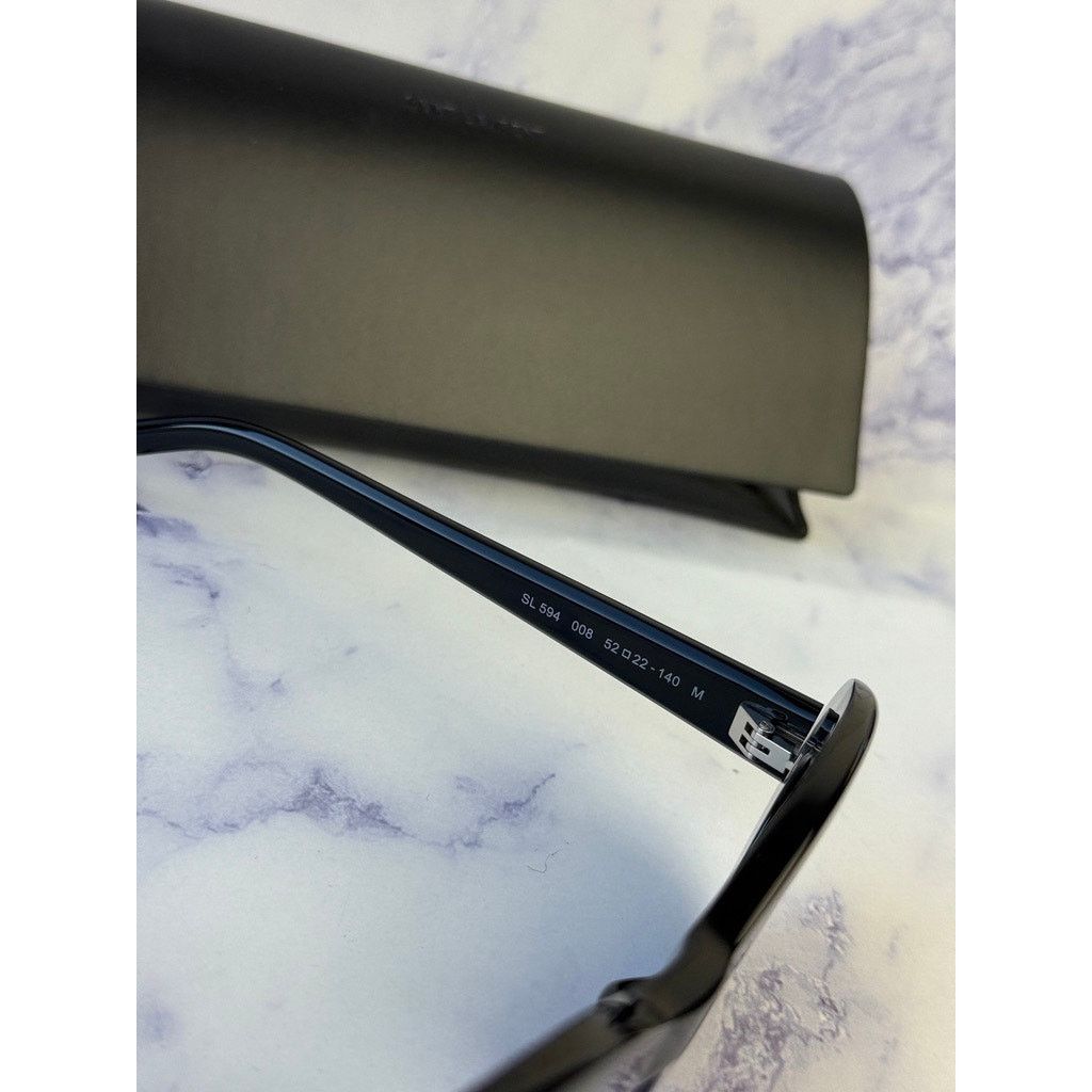 Saint Laurent Paris NEW Saint Laurent SL594 Oval Sunglasses in Black Size ONE SIZE - 6 Thumbnail