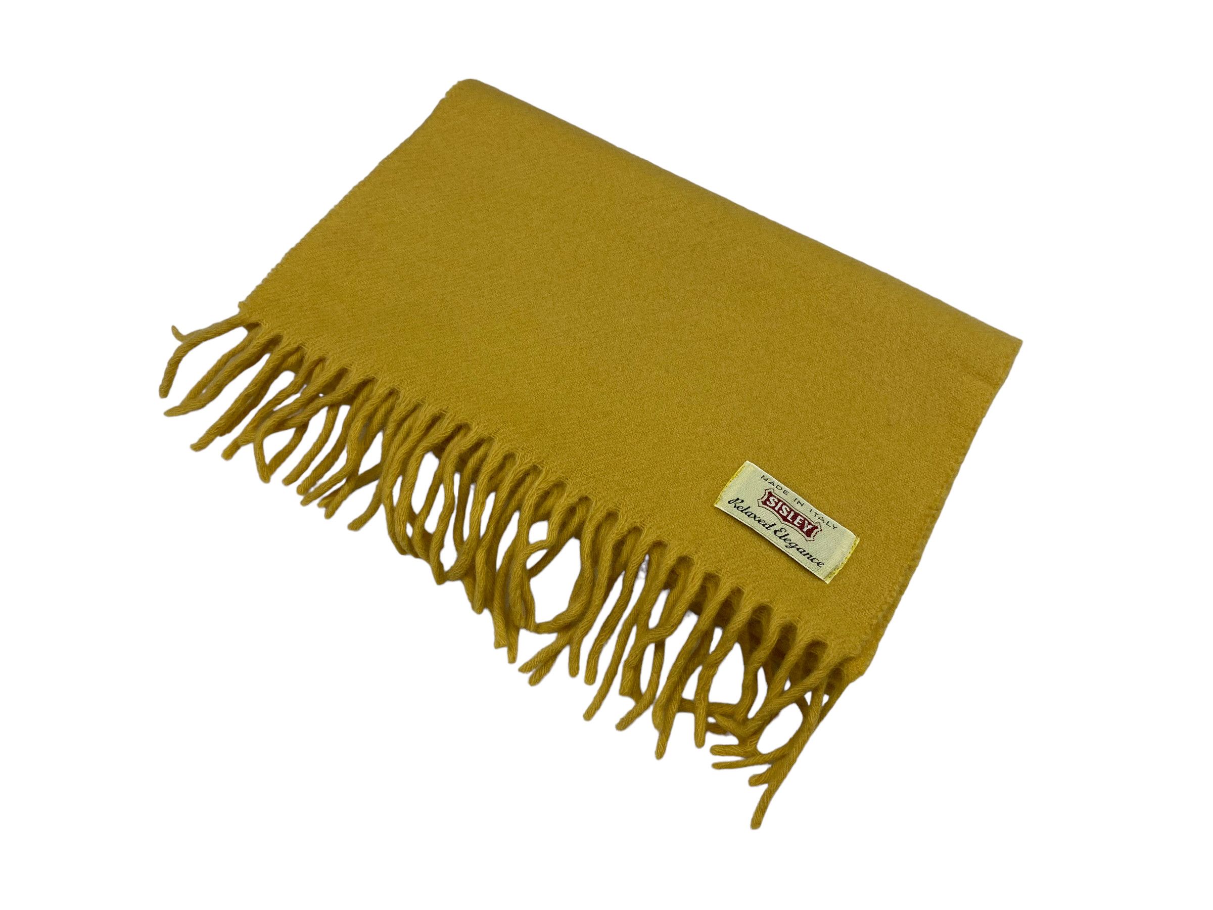 Sisley × Vintage Sisley Mustard Wool Scarf Vintage Italian Made Winter Acces Size ONE SIZE - 3 Thumbnail