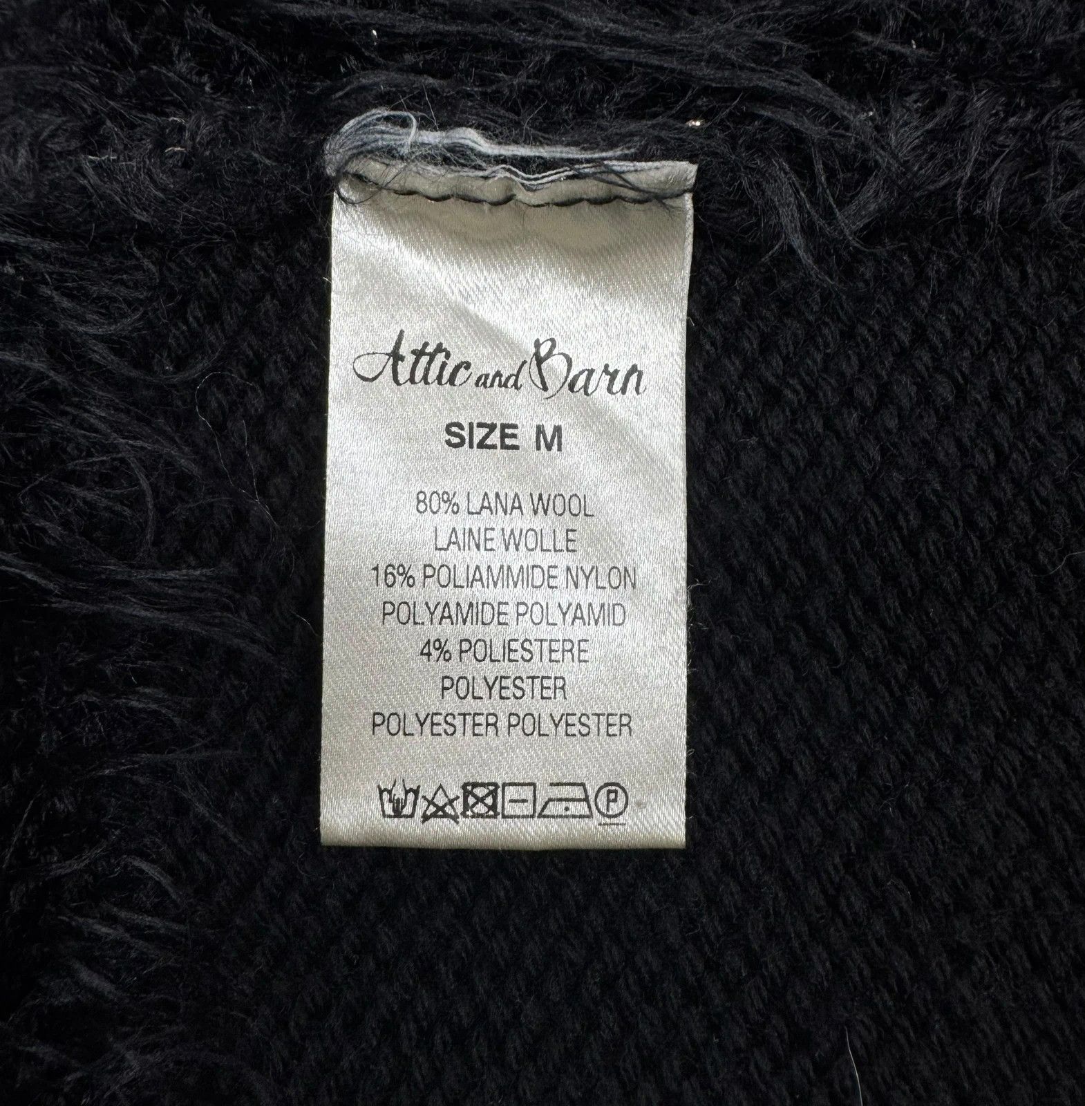 Other Attic and Barn Wool Sweater V-Neck Faux Fur Trim Size M / US 6-8 / IT 42-44 - 10 Thumbnail