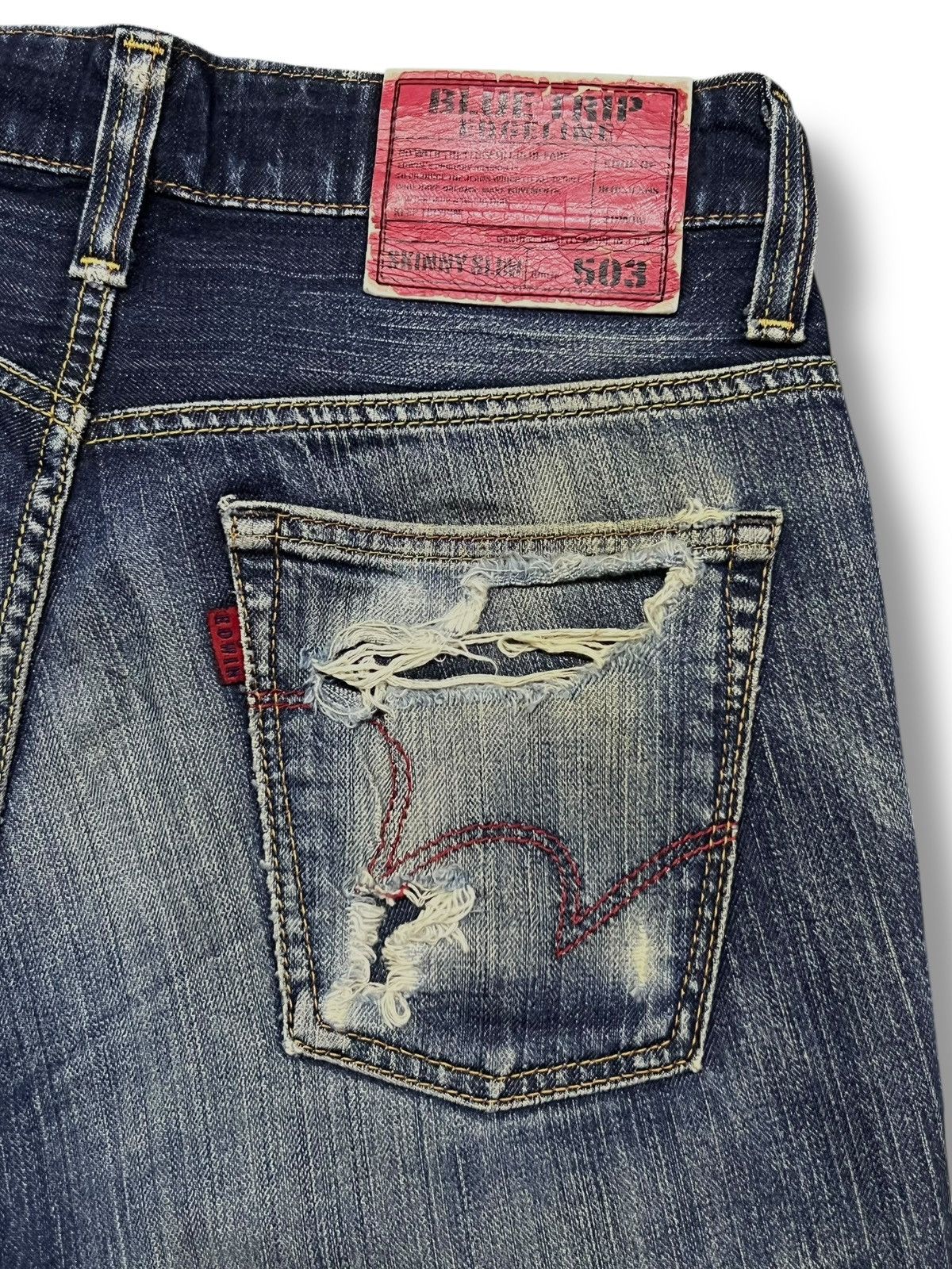 Edwin Vintage Edwin 503 Blue Trip Edgeline Japan, Distressed Denim Size US 34 / EU 50 - 7 Thumbnail