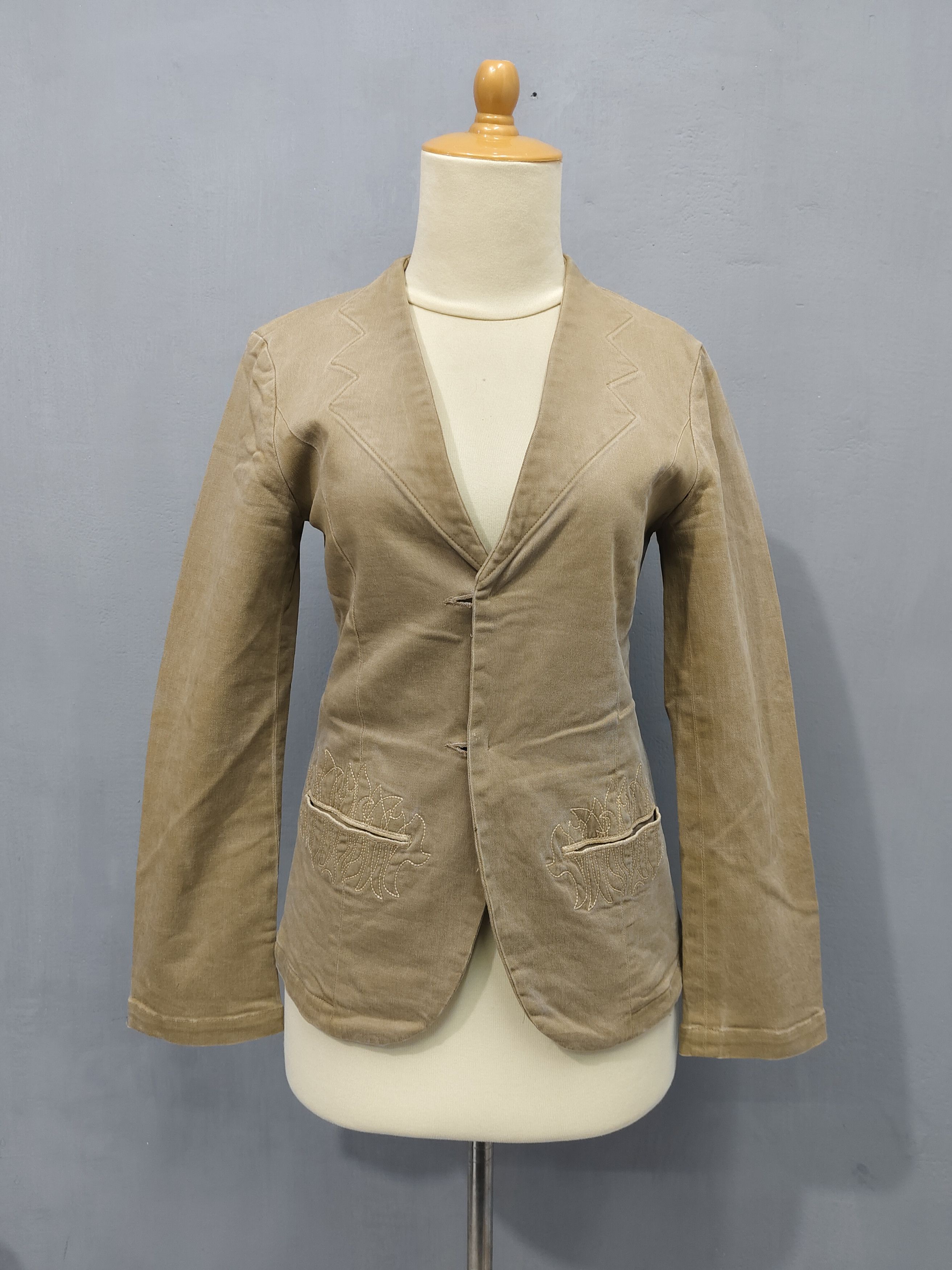 Zucca Zucca- Decontructed Silhouette Flame Stitch Washed Blazer Size M / US 6-8 / IT 42-44 - 10 Thumbnail
