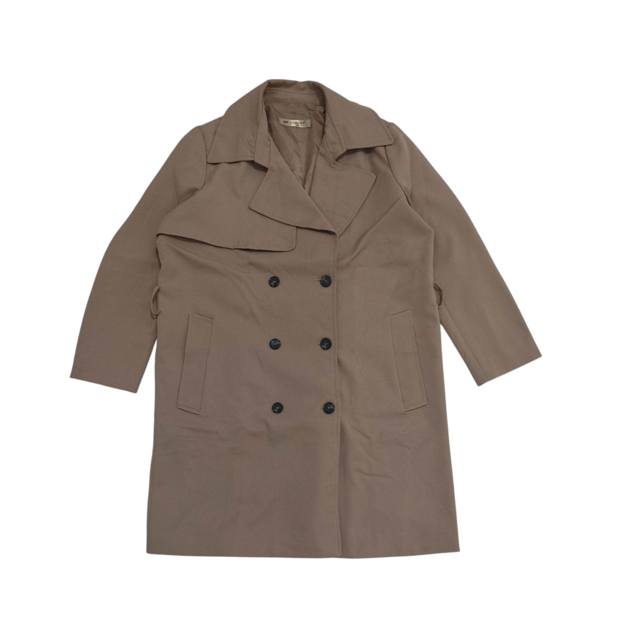 Other MAKMAKS Women's Brown Korean Trench Coat / Spy Coat Size L / US 10 / IT 46 - 1 Thumbnail
