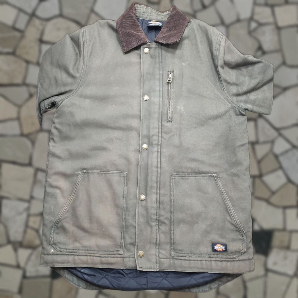 Dickies VINTAGE Dickies Green Duck Canvas Quilt Chore Outdoor Work Coat Jacket Large Size US L / EU 52-54 / 3 - 1 Thumbnail