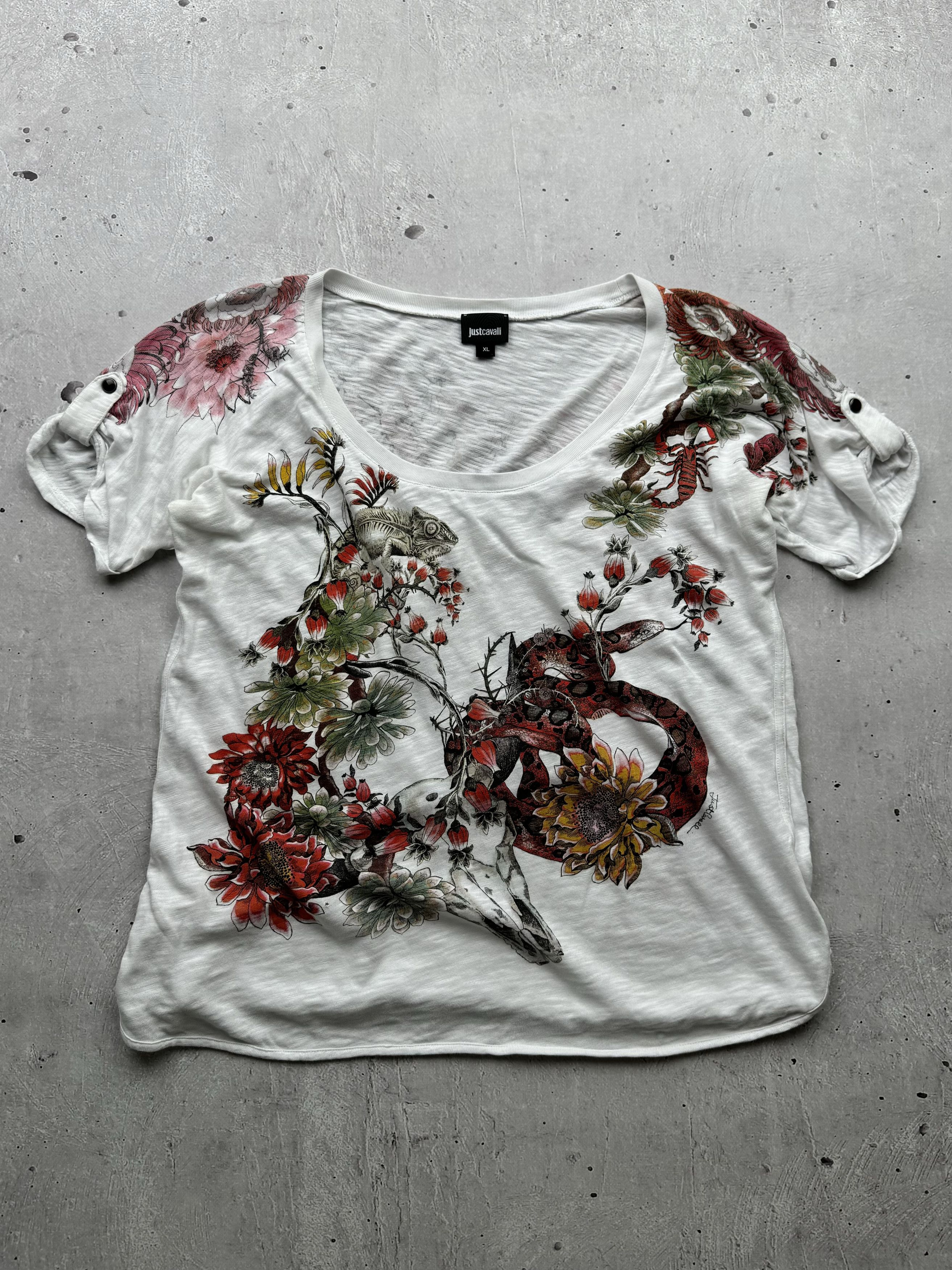 Just Cavalli Just Cavalli Vintage Printed Tee Size XL / US 12-14 / IT 48-50 - 1 Thumbnail