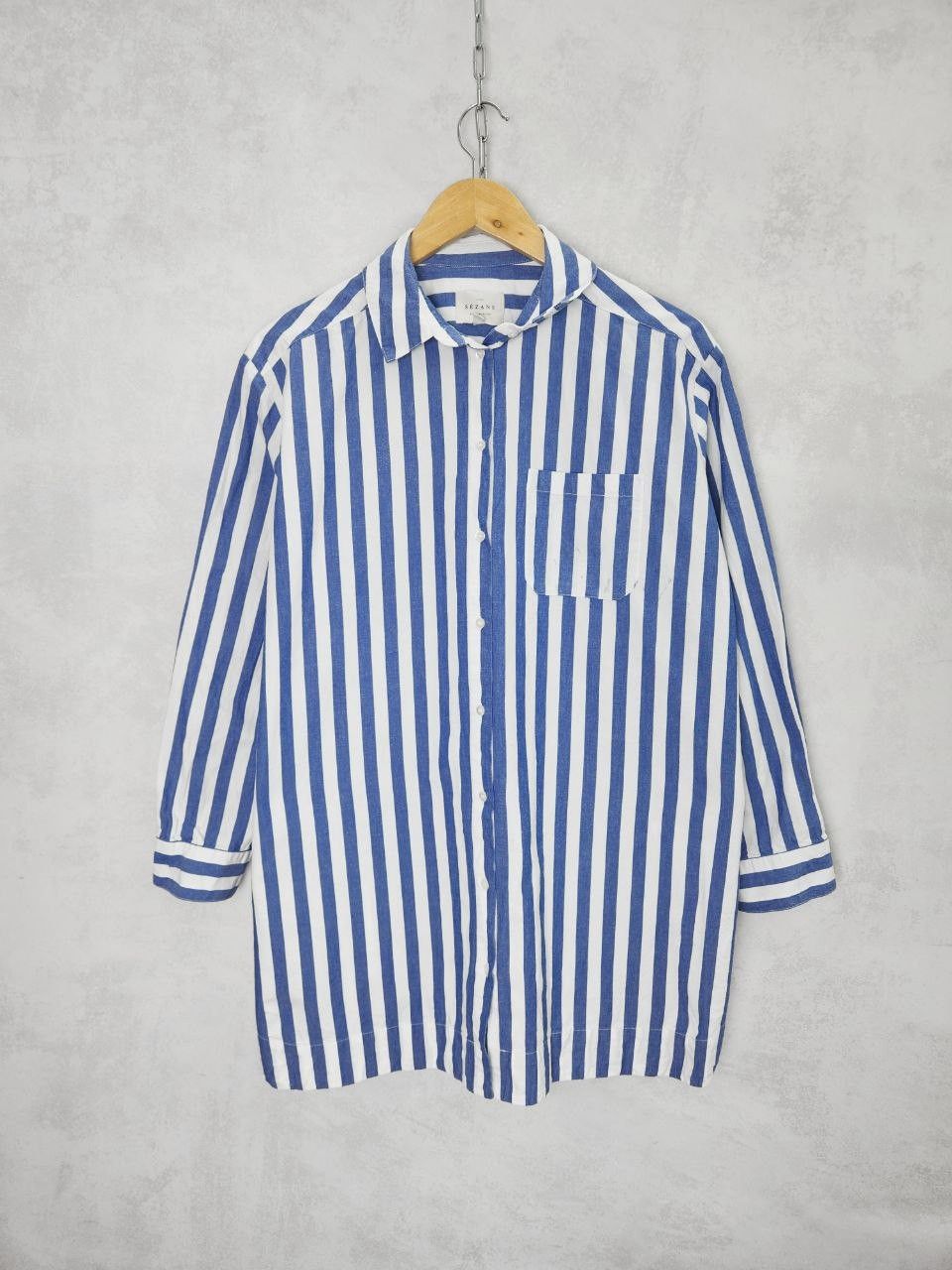 Sezane Sezane Button Up Stripped Max Shirt Size XXL / US 16-18 / IT 52-54 - 1 Thumbnail