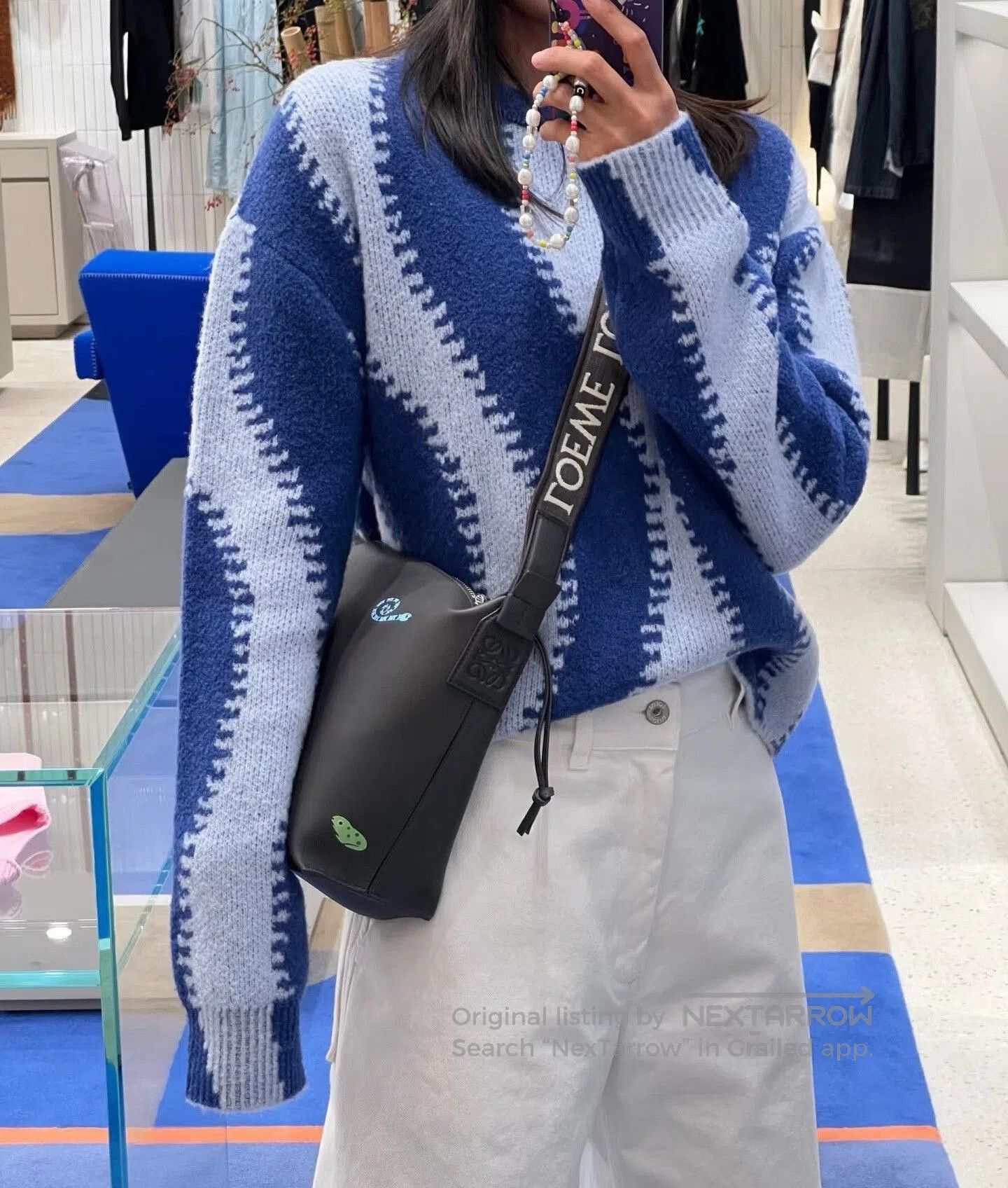 Loewe Loewe Women's Blue Striped Knit Sweater. Size XL / US 12-14 / IT 48-50 - 6 Thumbnail