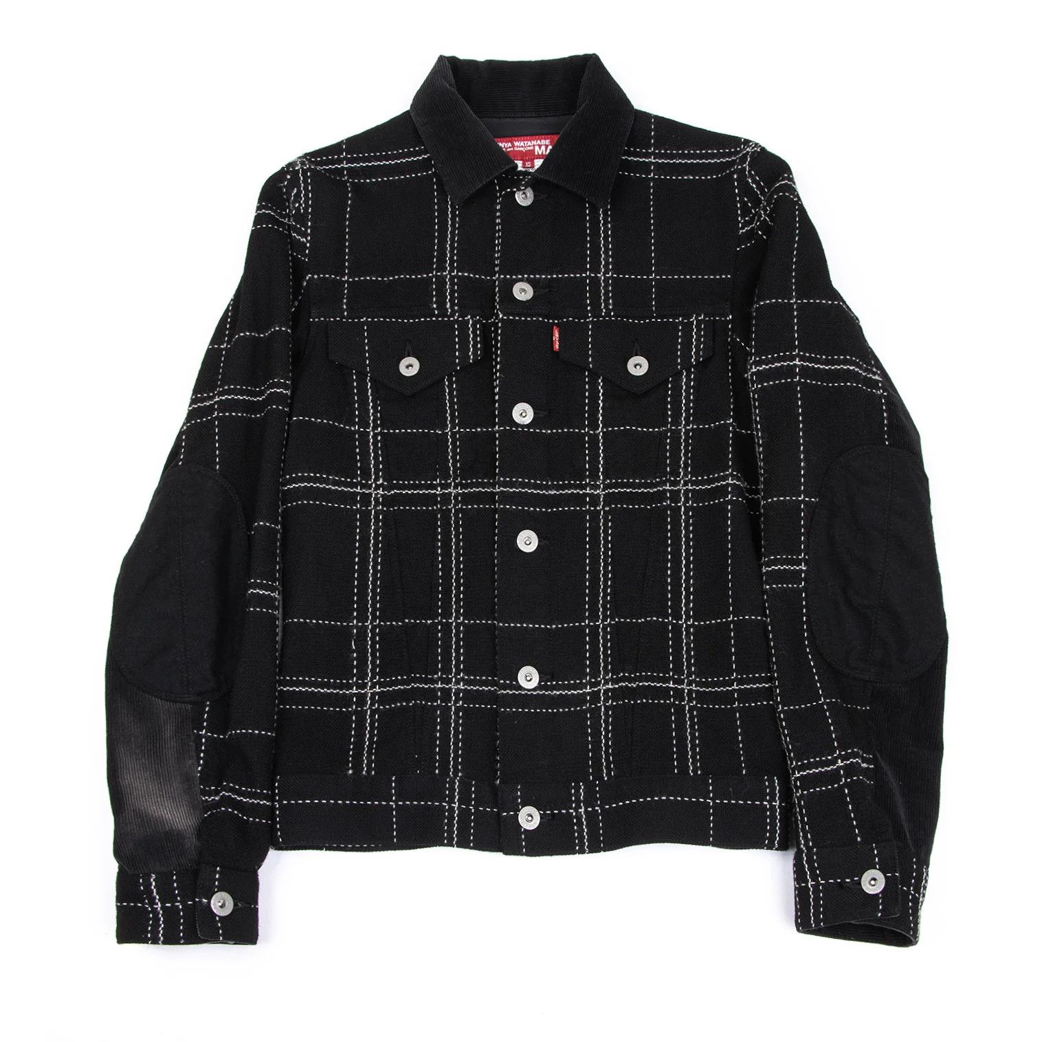Junya Watanabe Corduroy Stitch Wool Trucker Jacket in Black, Size XS Size US XS / EU 42 / 0 - 1 Thumbnail