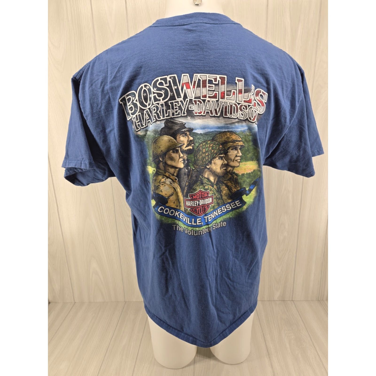 Harley Davidson Harley-Davidson Tee T-Shirt XL Blue Men Short Sleeve Crew Neck Logo Graphic Print 20s-90s Biker Motorcycle Casual Modern Size US XL / EU 56 / 4 - 2 Thumbnail