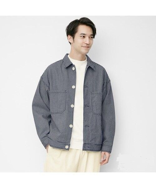 GU × Kim Jones GU Hickory Stripe Chef Overshirt Size US S / EU 44-46 / 1 - 4 Thumbnail
