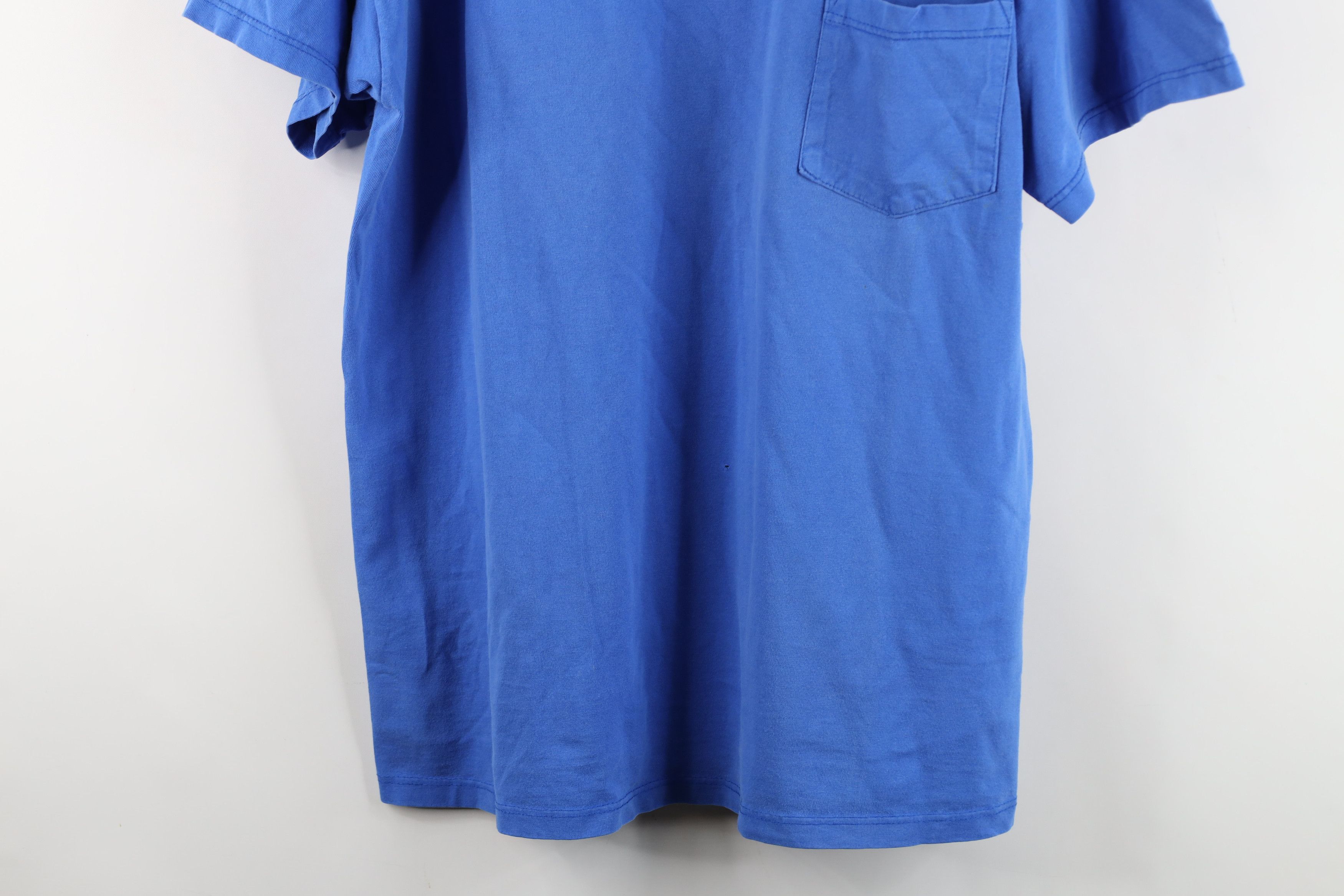 Vintage Vintage 90s Streetwear Heavyweight Cotton T-Shirt Royal Blue Size US XL / EU 56 / 4 - 3 Thumbnail