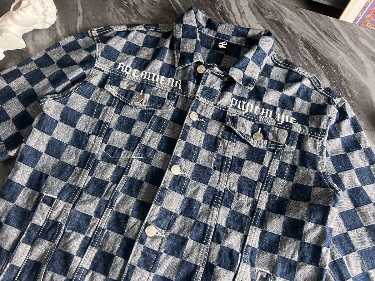 Rocawear Roca Wear : Check Board Pattern Denim Jacket Size US M / EU 48-50 / 2 - 7 Thumbnail