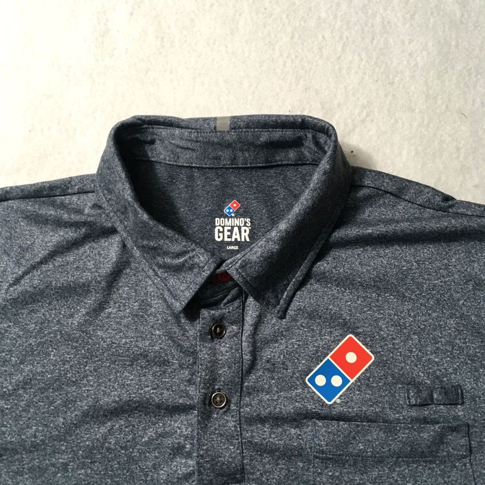 Vintage Domino's Polo Shirt L Men Blue Heather Short Sleeve Dominos Gear Polo Shirt Short Sleeve Uniform Pizza Delivery Size US L / EU 52-54 / 3 - 2 Thumbnail