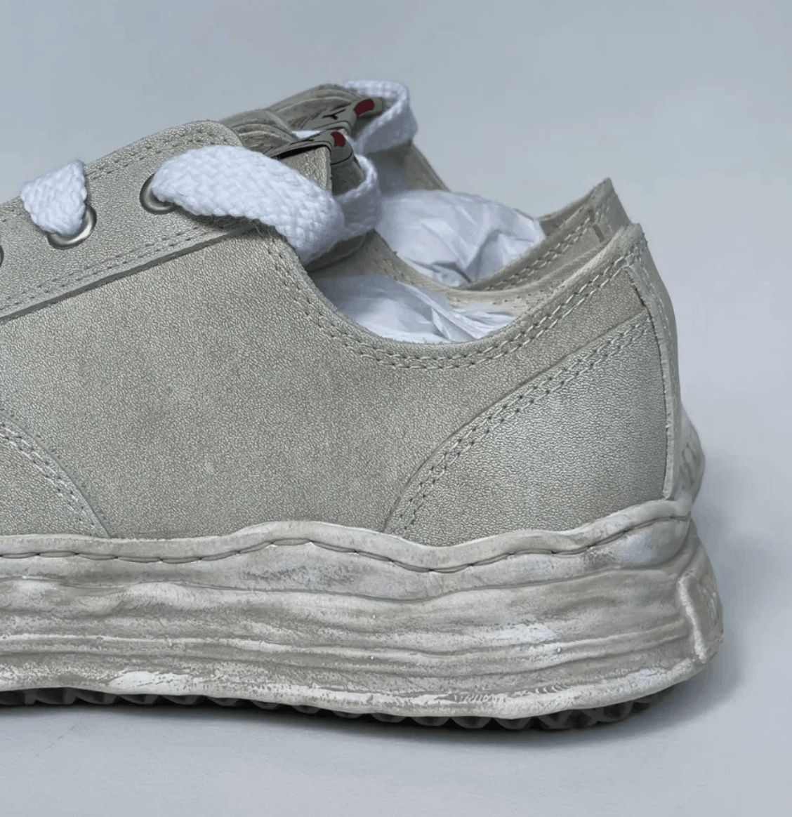 Maison MIHARA YASUHIRO Cream Vintage Leather ‘Hank’ Sneakers Size US 12 / EU 45 - 11 Thumbnail