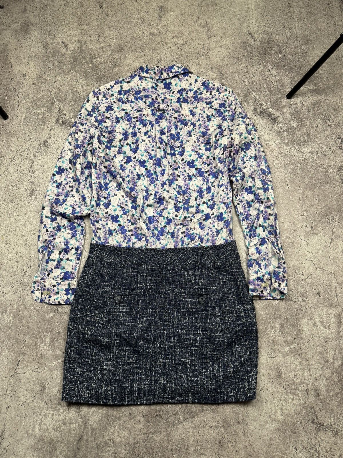 Dolce & Gabbana Dolce Gabbana D&G Floral Tweed Shirt/Skirt Dressed Rare Size S / US 4 / IT 40 - 10 Thumbnail