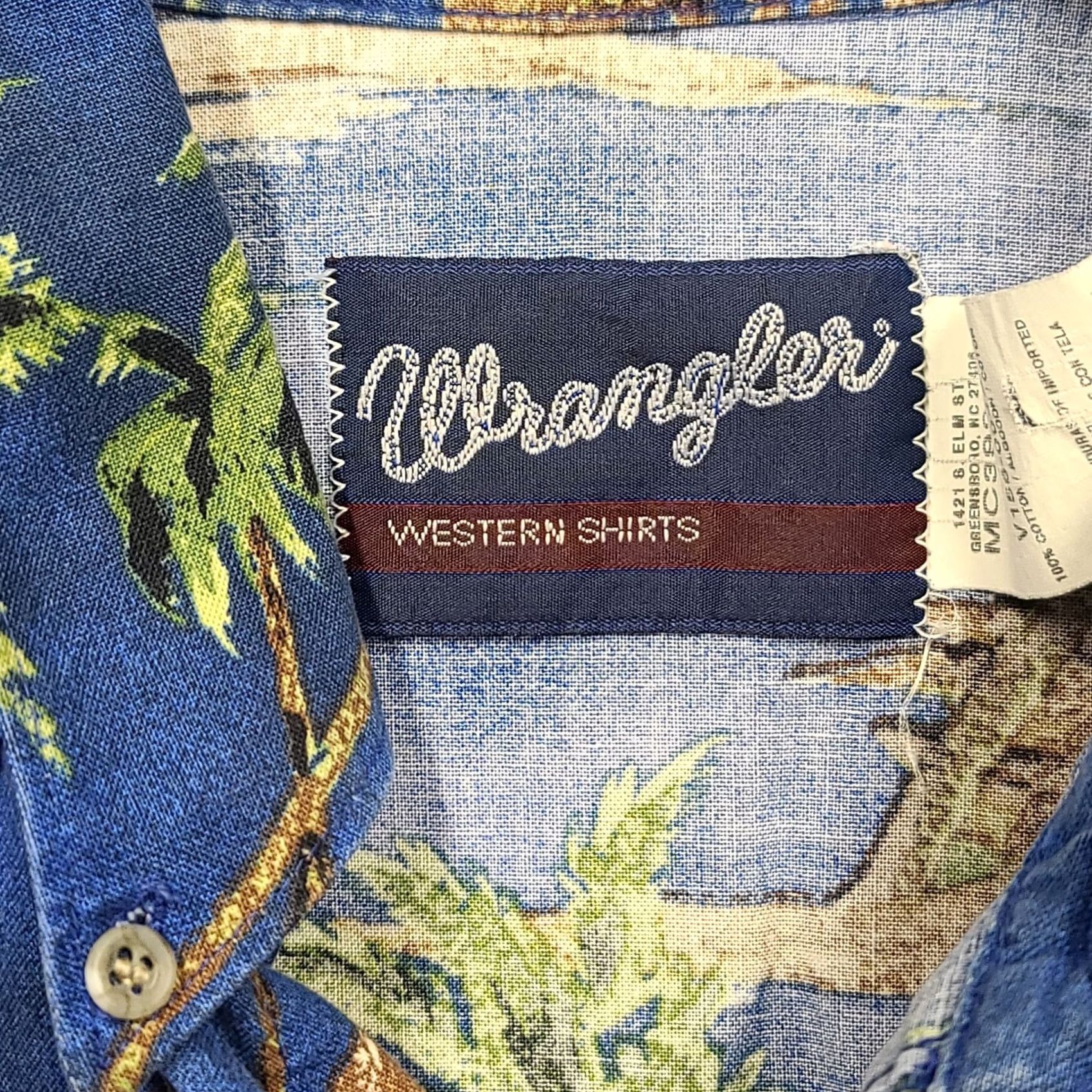 Wrangler VINTAGE Wrangler Shirt Mens L Regular Cowboy Cut Short Sleeve Hawaiian Size US L / EU 52-54 / 3 - 3 Thumbnail