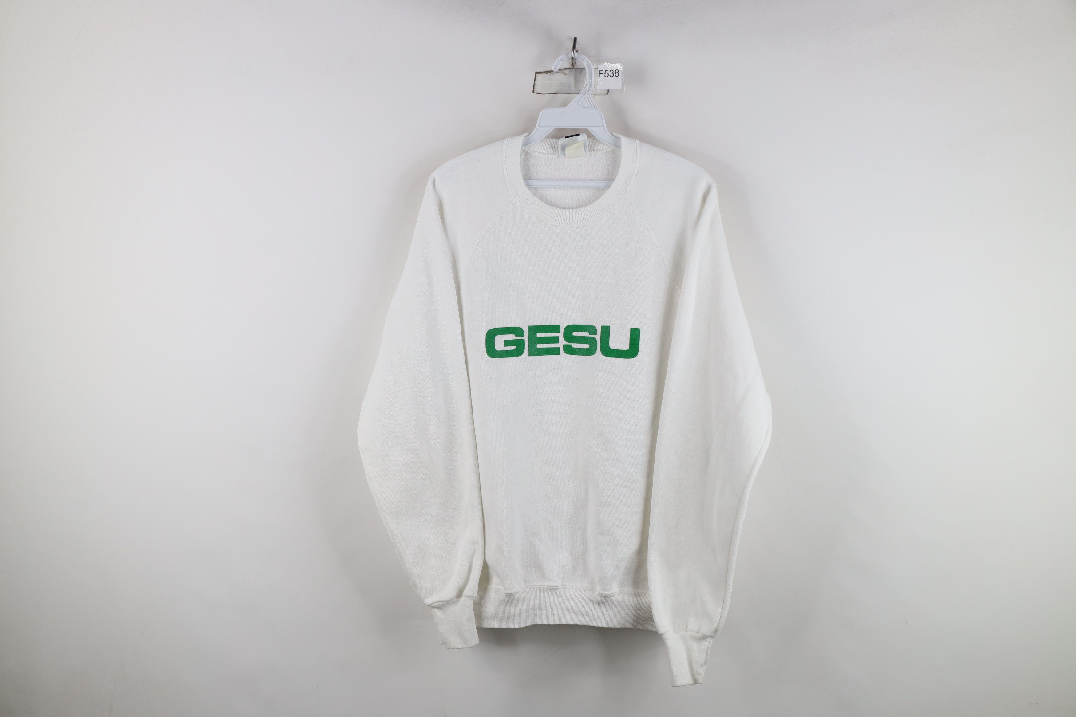 Vintage Vintage 90s Italian Italy GESU Jesus Crewneck Sweatshirt USA Size US XL / EU 56 / 4 - 1 Thumbnail