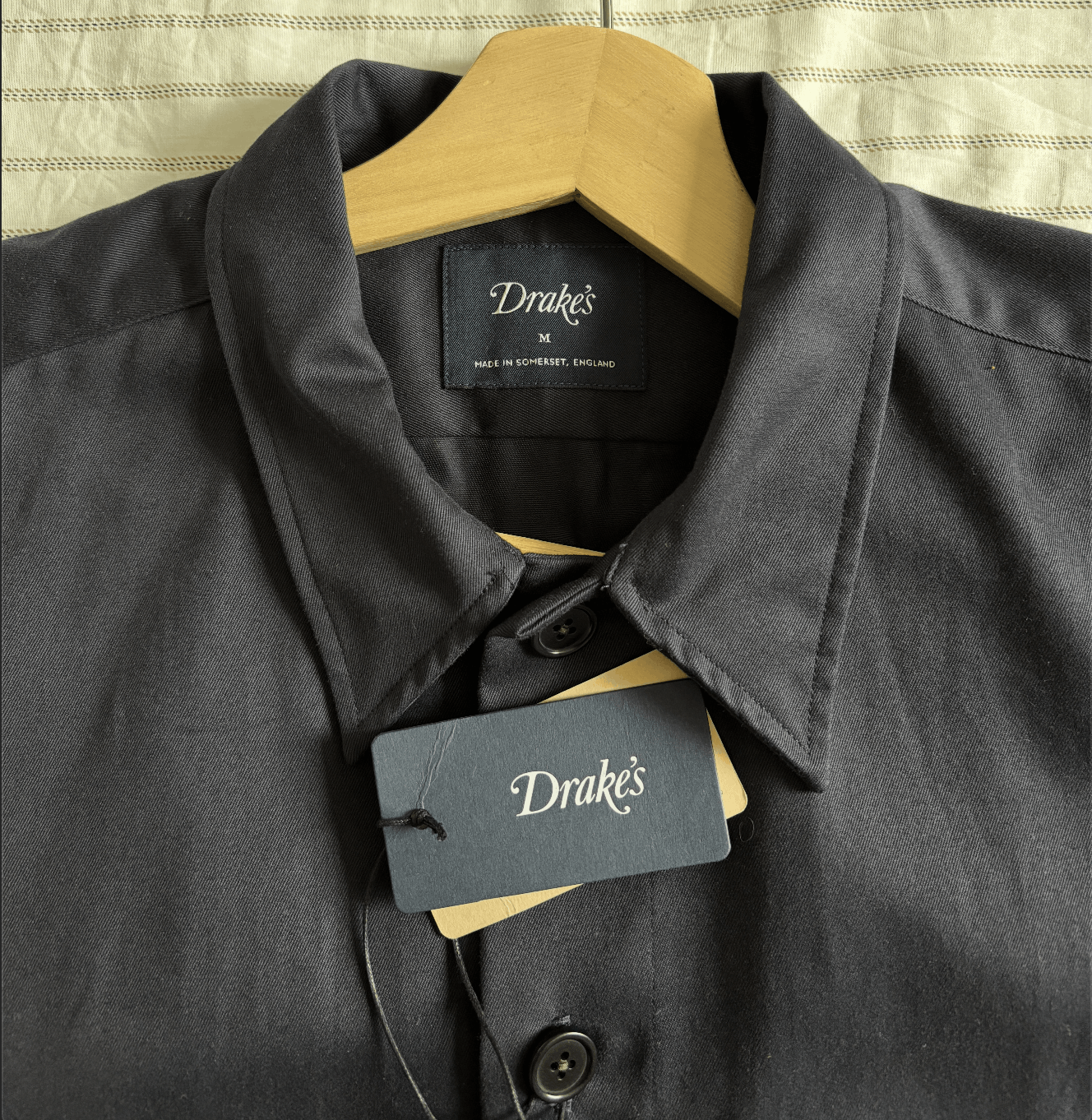 Drake's Drakes Cotton Twill Five-pocket Overshirt Navy Size Medium Size US M / EU 48-50 / 2 - 4 Thumbnail