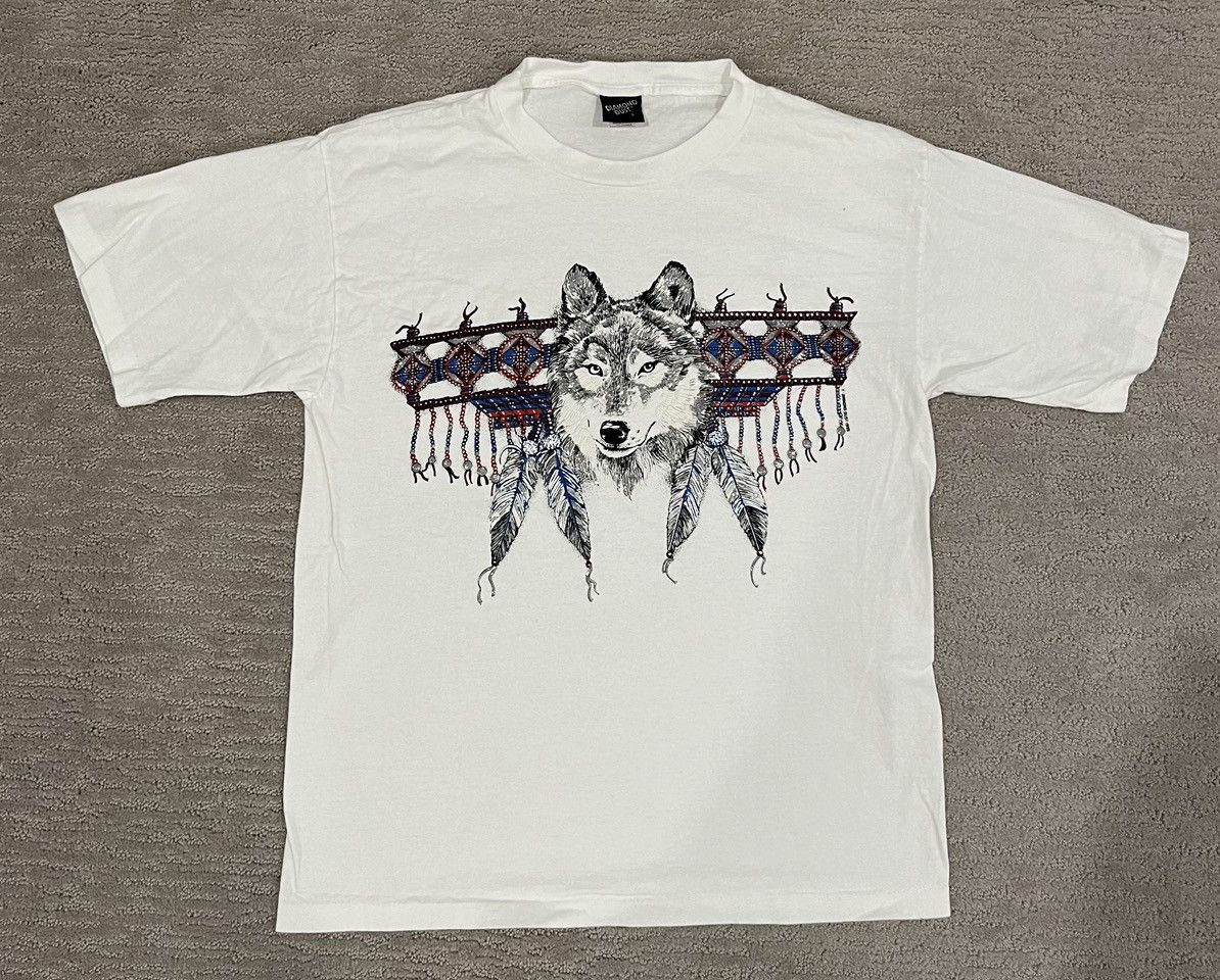 Vintage Vintage Tribal Glitter Wolf Nature Tee Size US M / EU 48-50 / 2 - 1 Thumbnail