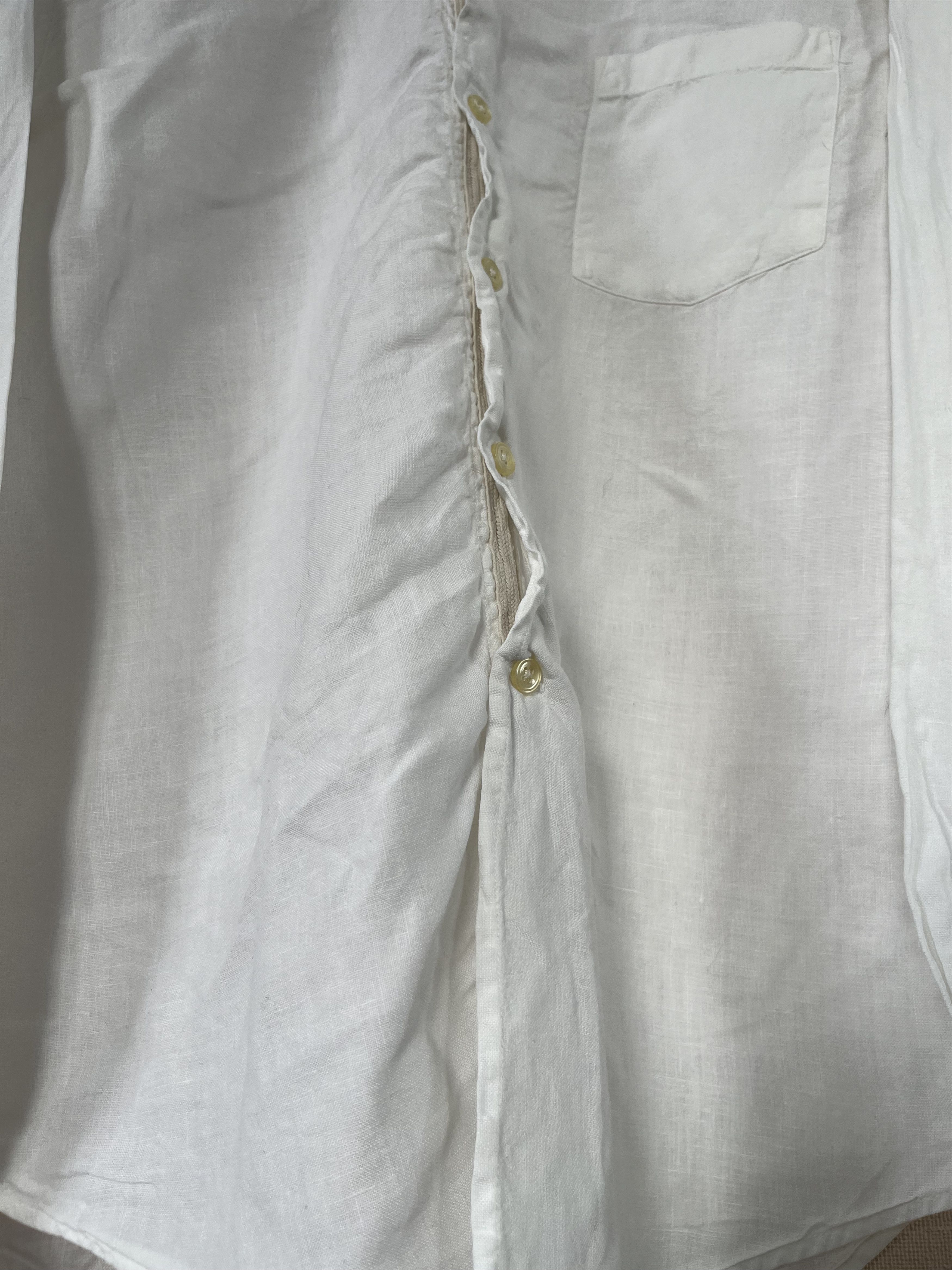 Boggi Boggi Milano Irish Linen Shirt White Long Sleeve Button Up Size US M / EU 48-50 / 2 - 4 Thumbnail
