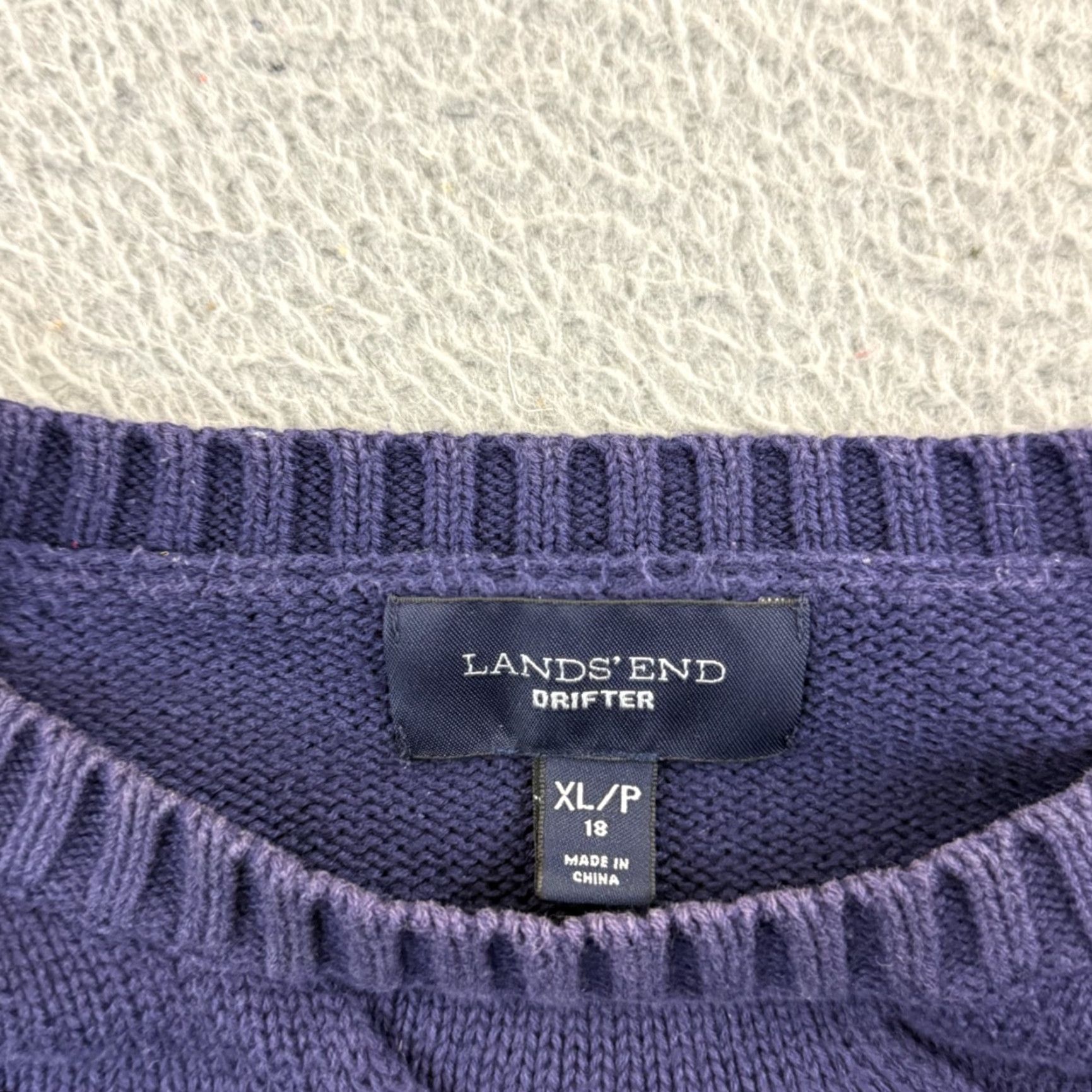 Lands' End Lands End Drifter Sweater Women XL Petite Blue Cable-Knit Pullover Size XL / US 12-14 / IT 48-50 - 6 Thumbnail