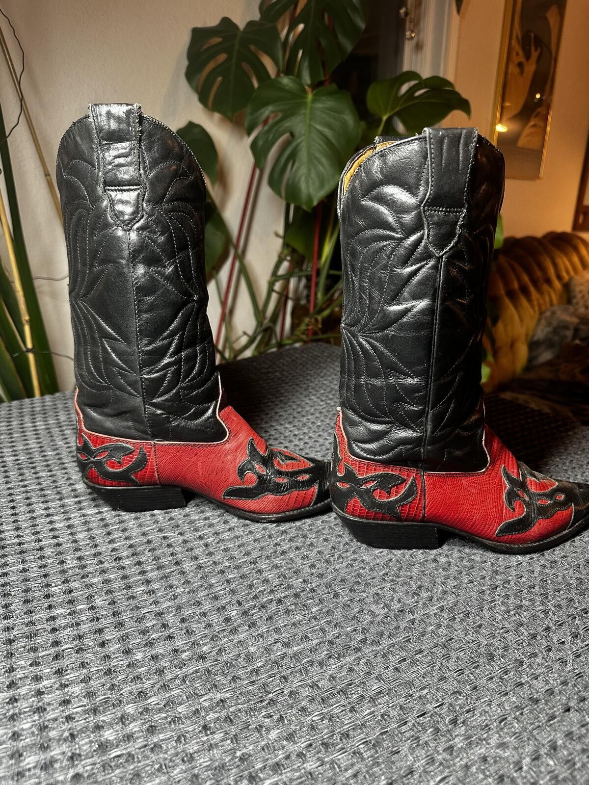 Unknown London Vintage Fling Sundance Black and Red Leather Cowboy Boots Size US 6 / IT 36 - 6 Thumbnail
