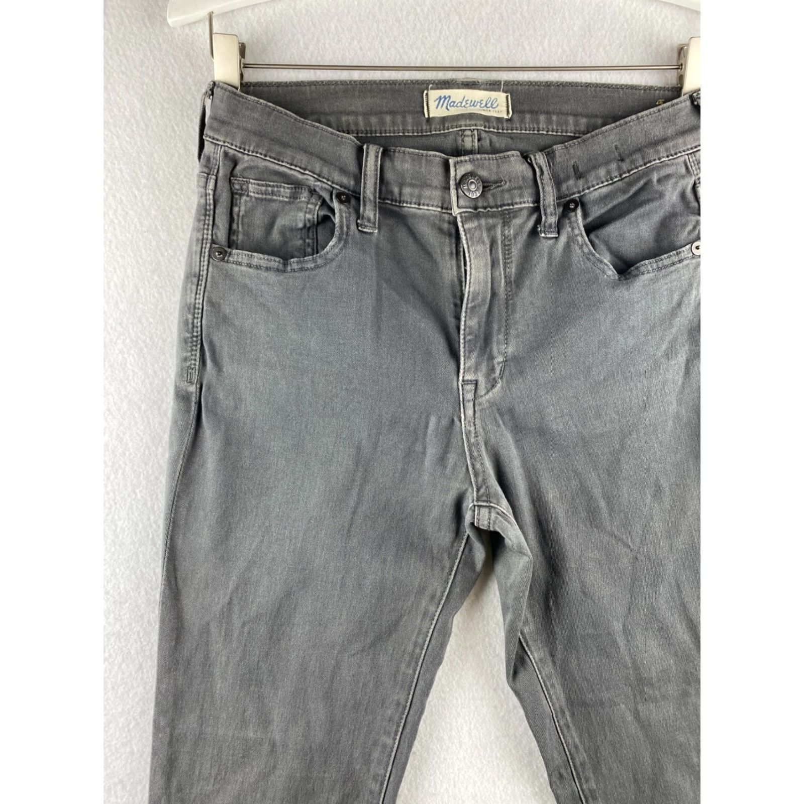 Madewell Madewell High Riser Skinny Jeans Womens 27 Gray Denim Dark Wash Stretch Ankle 5-Pocket Regular Rise Size 27" / US 4 / IT 40 - 7 Thumbnail
