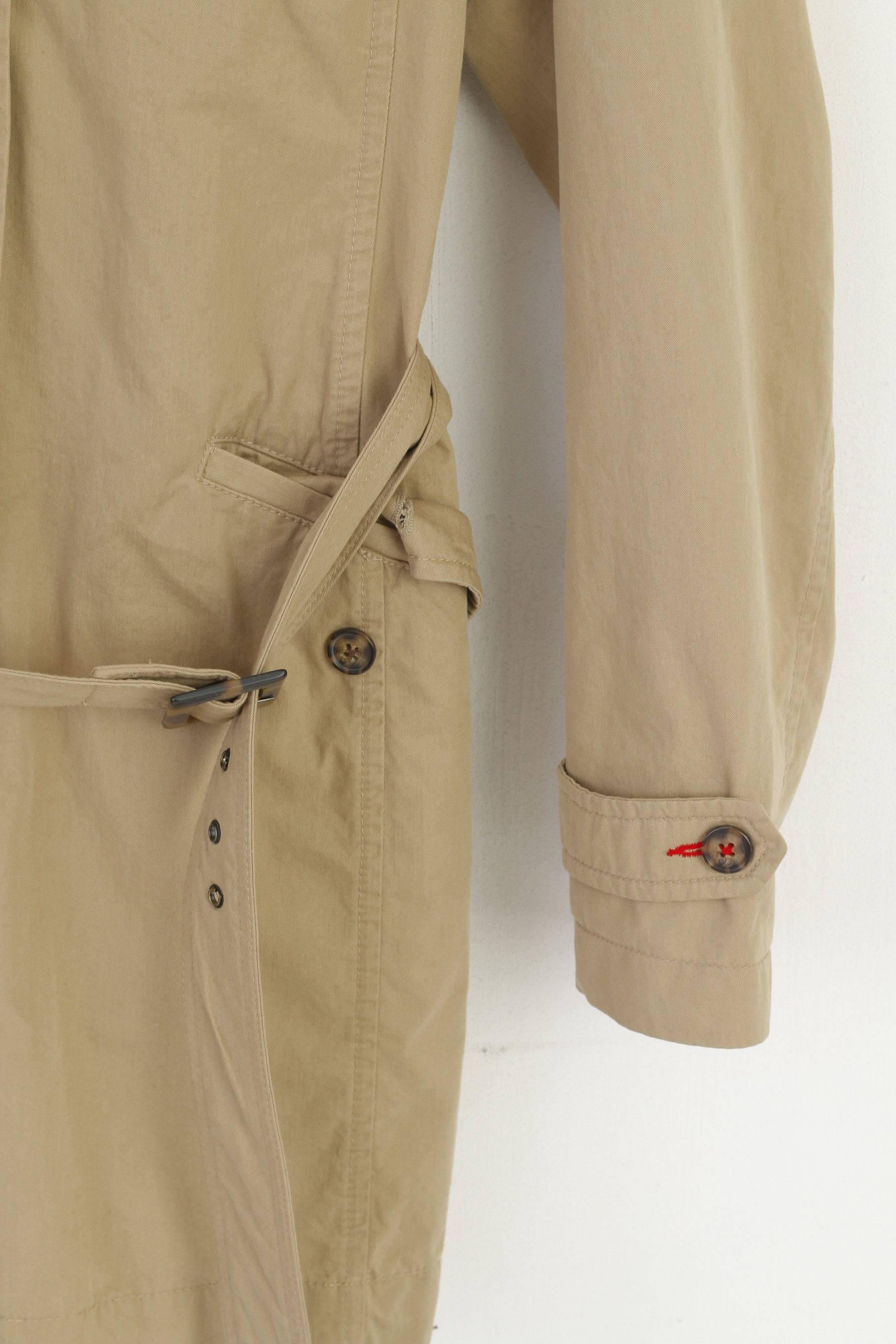 Vintage Peckott Women L Coat Beige Cotton Trench 6280 Size L / US 10 / IT 46 - 6 Thumbnail
