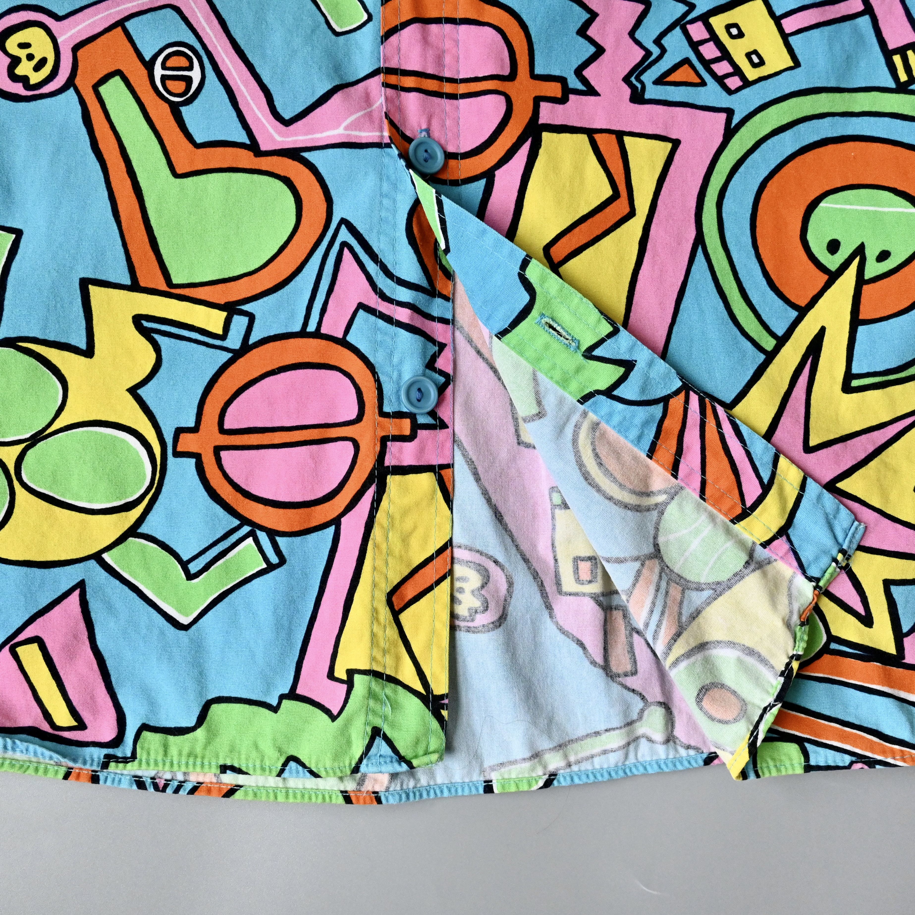 Jams World VTG 80s JAMS Surfline postmodern art cotton shirt XL, robot Size US XL / EU 56 / 4 - 7 Thumbnail