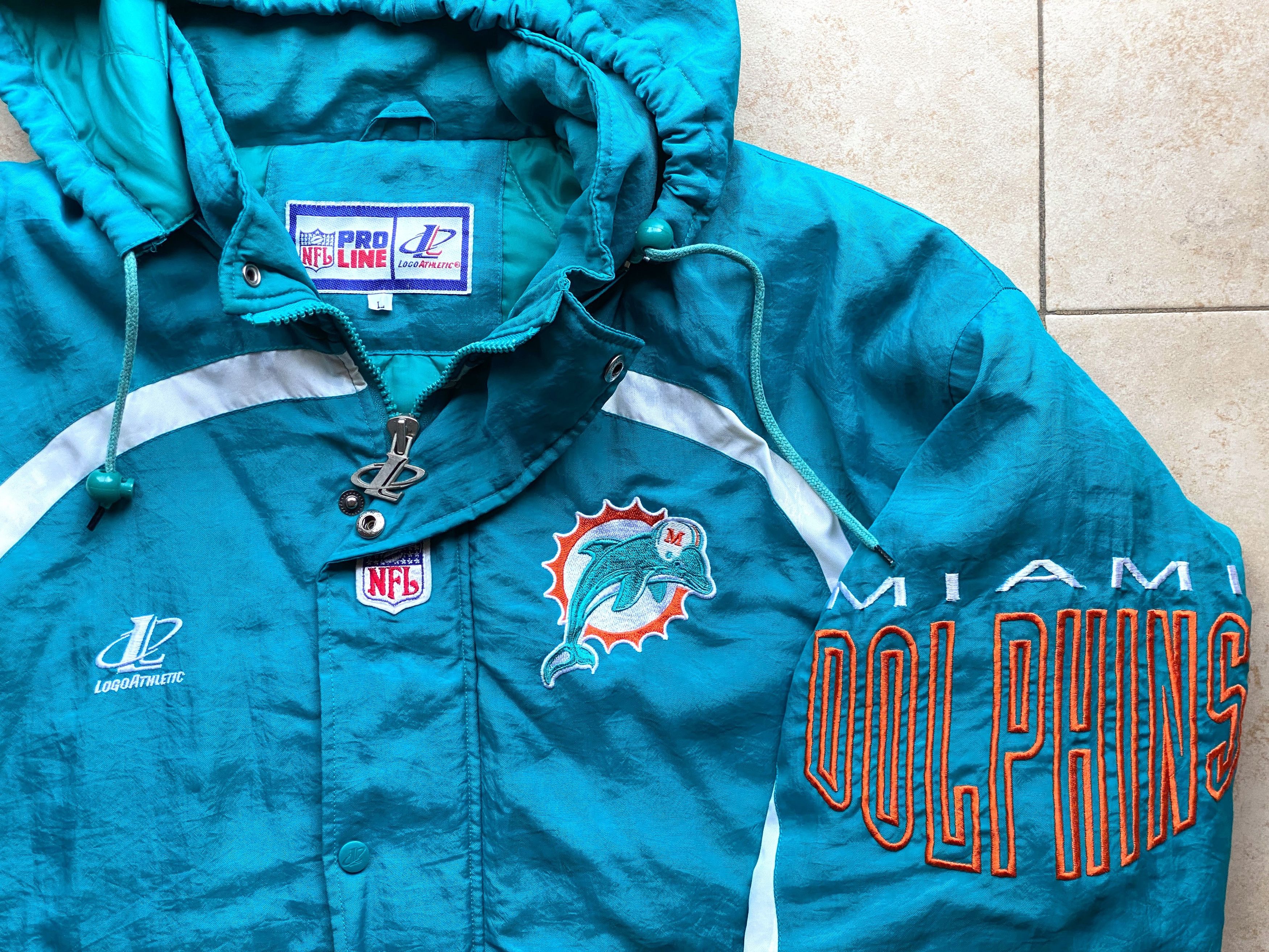 Starter Miami Dolphins 90s LOGO ATHLETIC puffer L teal NFL vtg Size US L / EU 52-54 / 3 - 2 Thumbnail