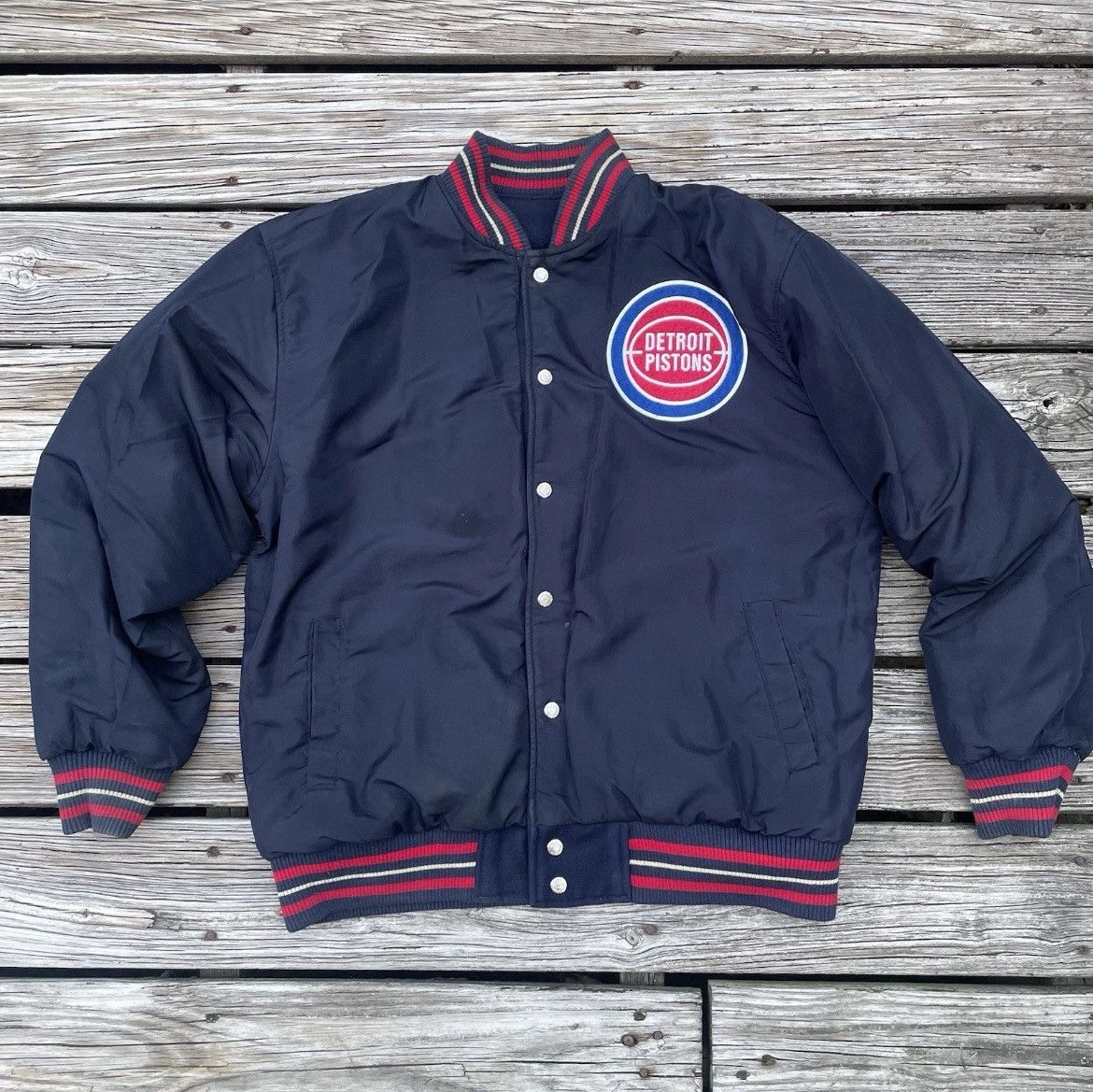 Jeff Hamilton Vintage 2005 Detroit Pistons Jeff Hamilton Reversible Bomber Size US L / EU 52-54 / 3 - 8 Thumbnail