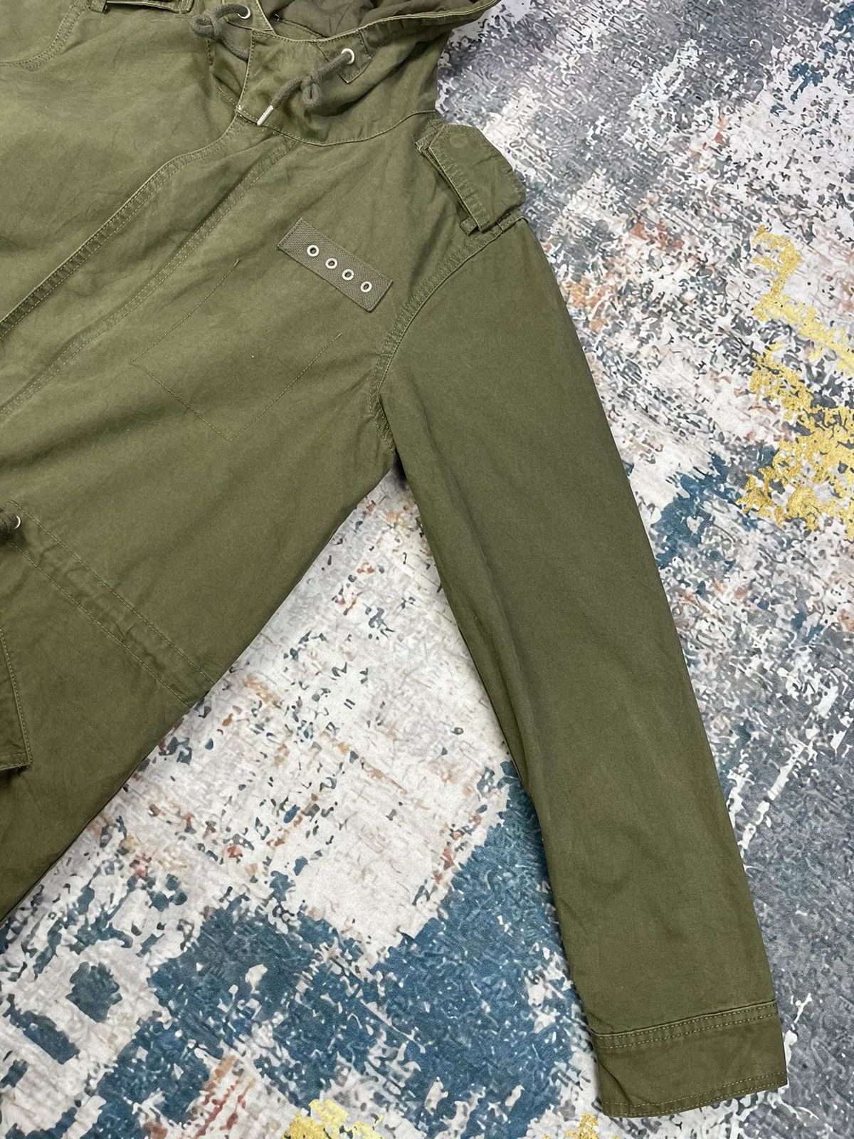 Pull & Bear Pull & Bear West Blue Big Logo Military Type Parka Size US L / EU 52-54 / 3 - 8 Thumbnail