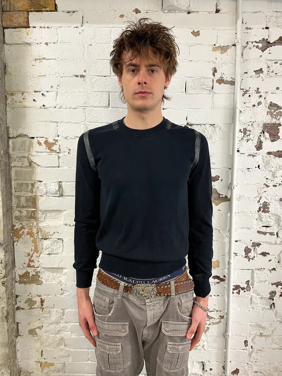 Dolce & Gabbana AW2003 Dolce & Gabbana Black Wool Tapes Sweater Size US S / EU 44-46 / 1 - 2 Thumbnail