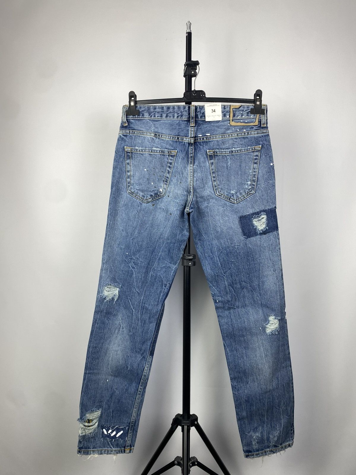 Designer × Japanese Brand × Zara NEW Distressed Zara Blue Jeans Pants Size 26" / US 2 / IT 38 - 4 Thumbnail