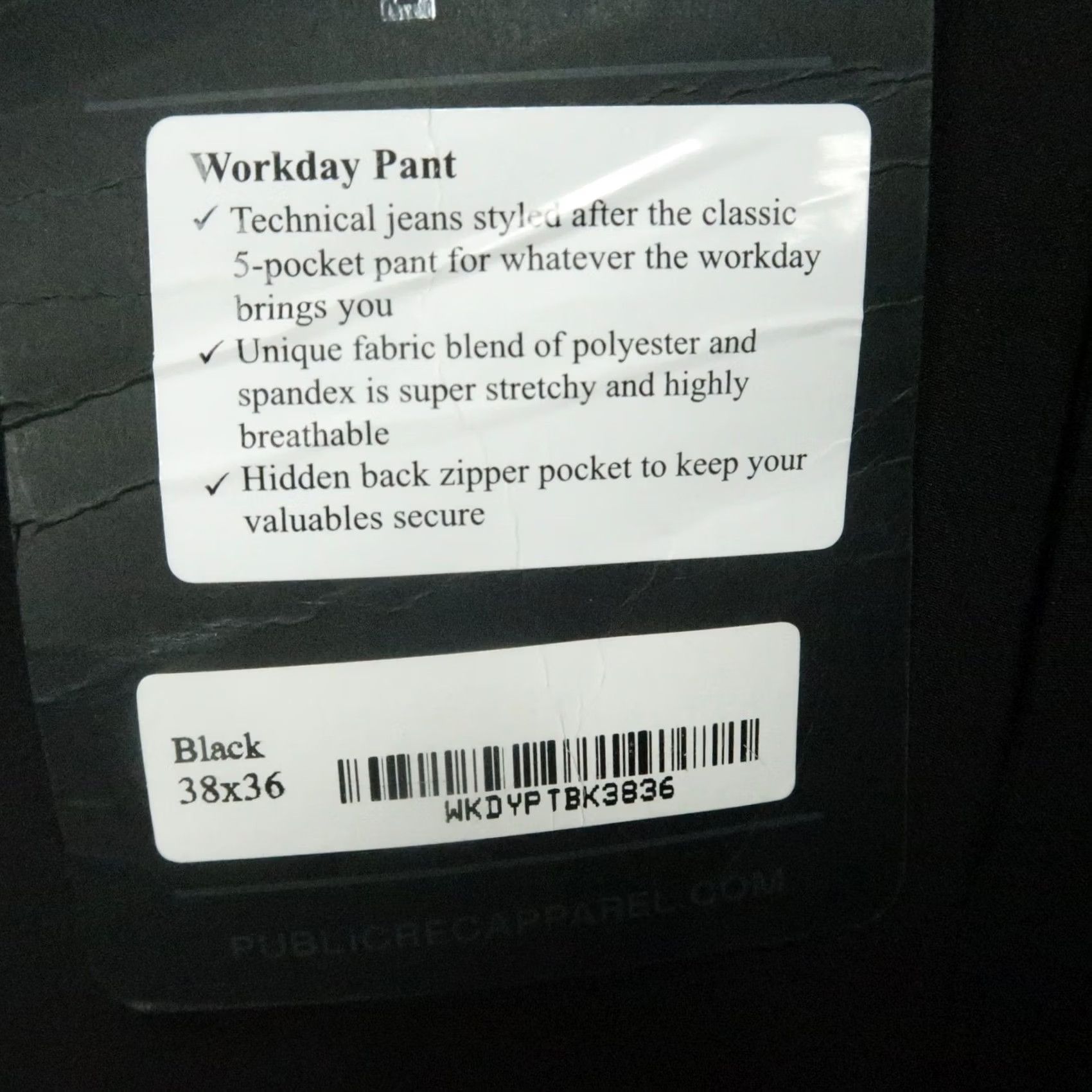 Vintage Public Rec Pants Mens 38x36 Black Workday 5-Pocket Stretch Chino NWT Regular Shoes Size US 38 / EU 54 - 5 Thumbnail