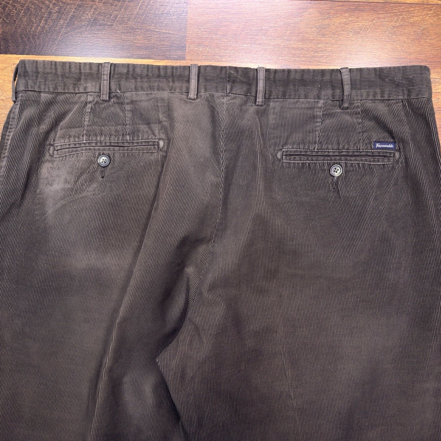 Faconnable Façonnable Corduroy Pants Mens 42R 42x30 Green Mid Rise Chino Straight Flat Front Regular Inseam 30 Vintage No Size US 42 / EU 58 - 7 Thumbnail