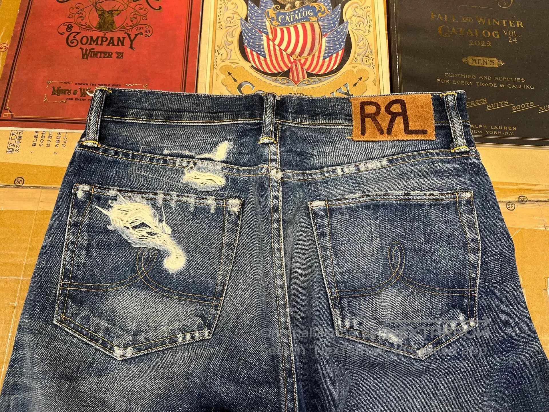RRL Ralph Lauren RRL Vintage Limited Patch Distressed Jeans. Size US 30 / EU 46 - 6 Thumbnail