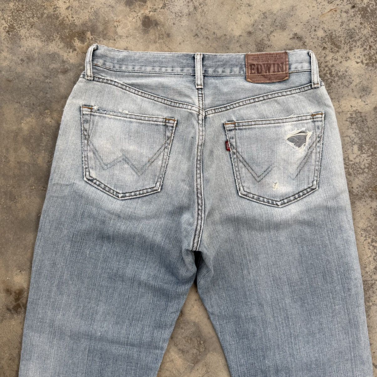 Edwin VINTAGE EDWIN FADED RIPPED JEANS DENIM PANTS Size US 31 - 8 Thumbnail