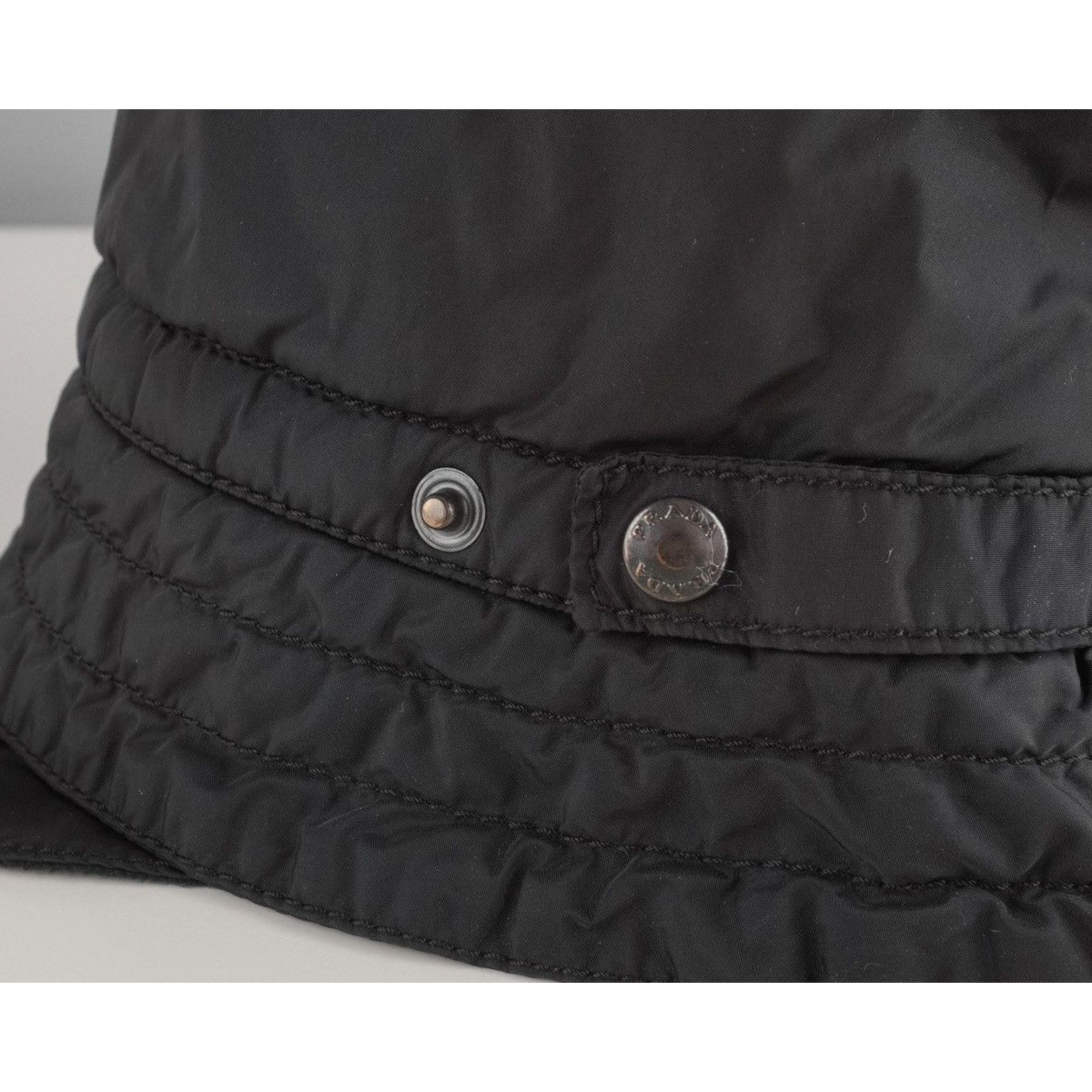 Prada Vintage prada sport linea rossa logo nylon black bucket hat Size ONE SIZE - 5 Thumbnail