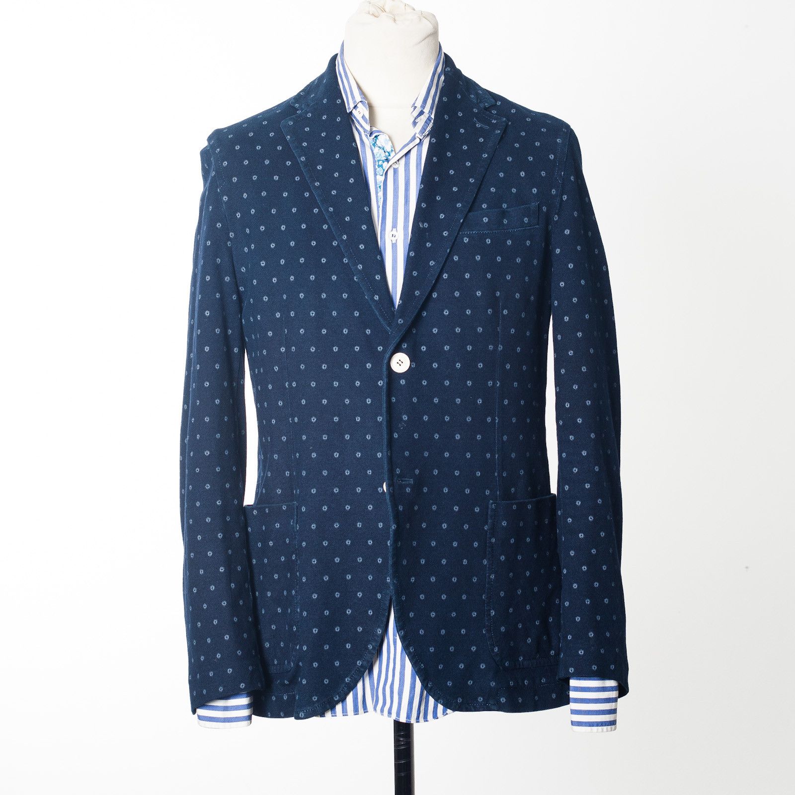 Circolo 1901 CIRCOLO 1901 Blue Patch Pocket Unlined Sport Coat EU50 US40 Size 40R - 1 Thumbnail