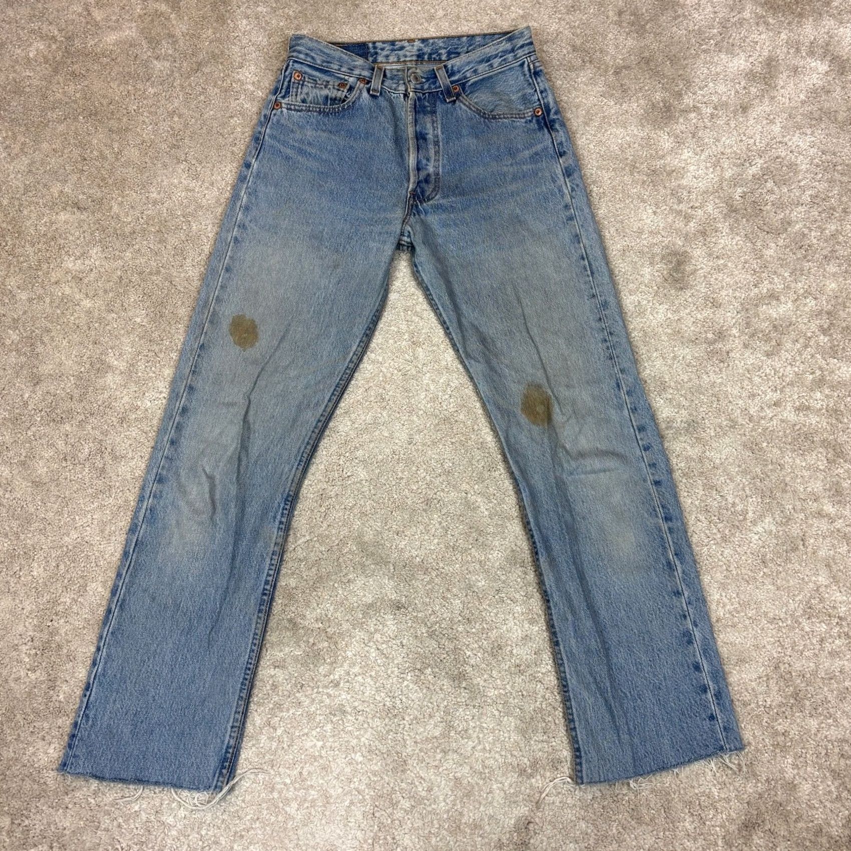 Levi's VINTAGE Levi's 501 Jeans Straight 28x32 Made in USA 90s Raw Hem Blue Size US 28 / EU 44 - 2 Thumbnail