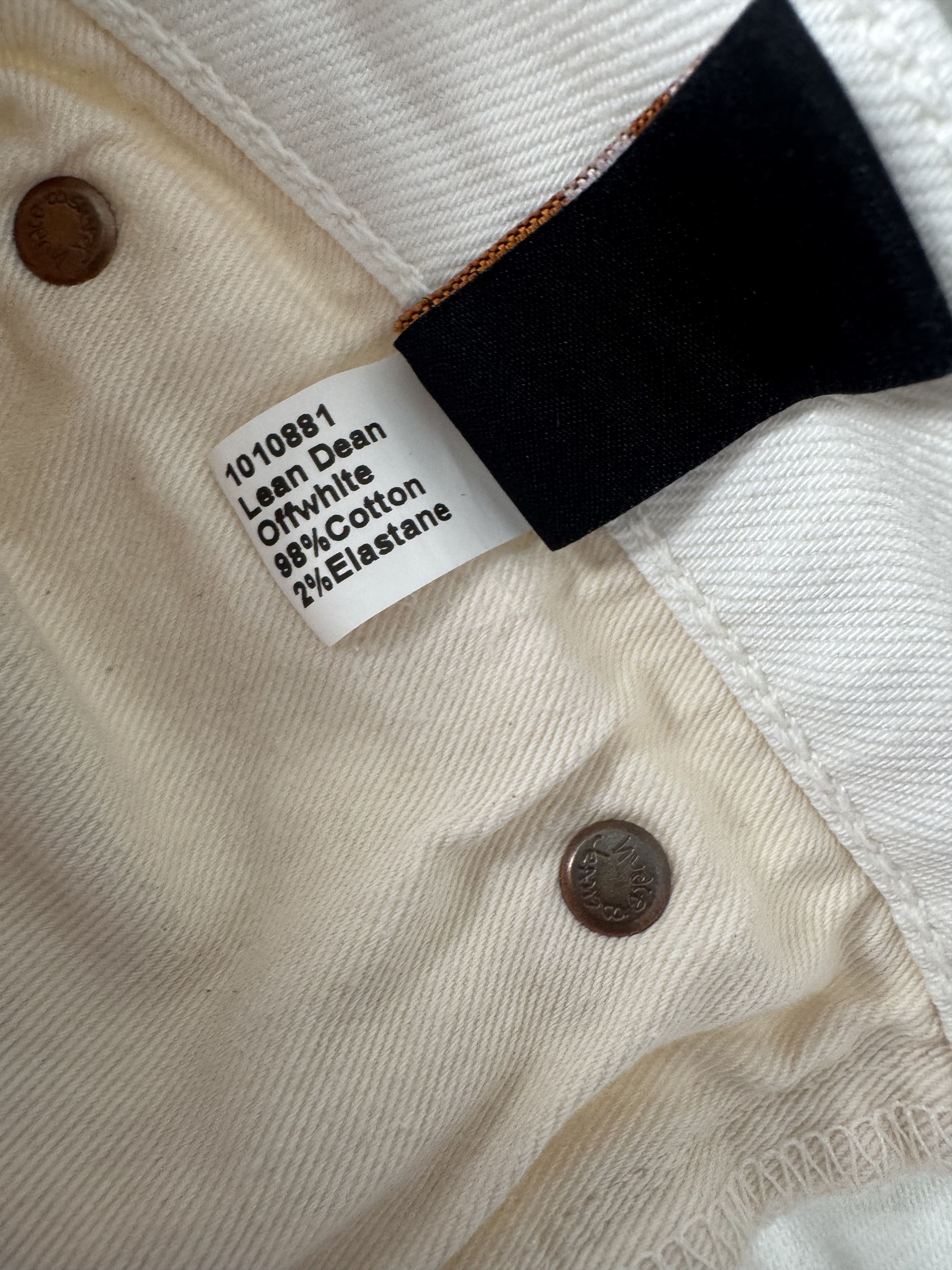 Nudie Jeans Off-White Lean Dean Jeans Size US 32 / EU 48 - 6 Thumbnail