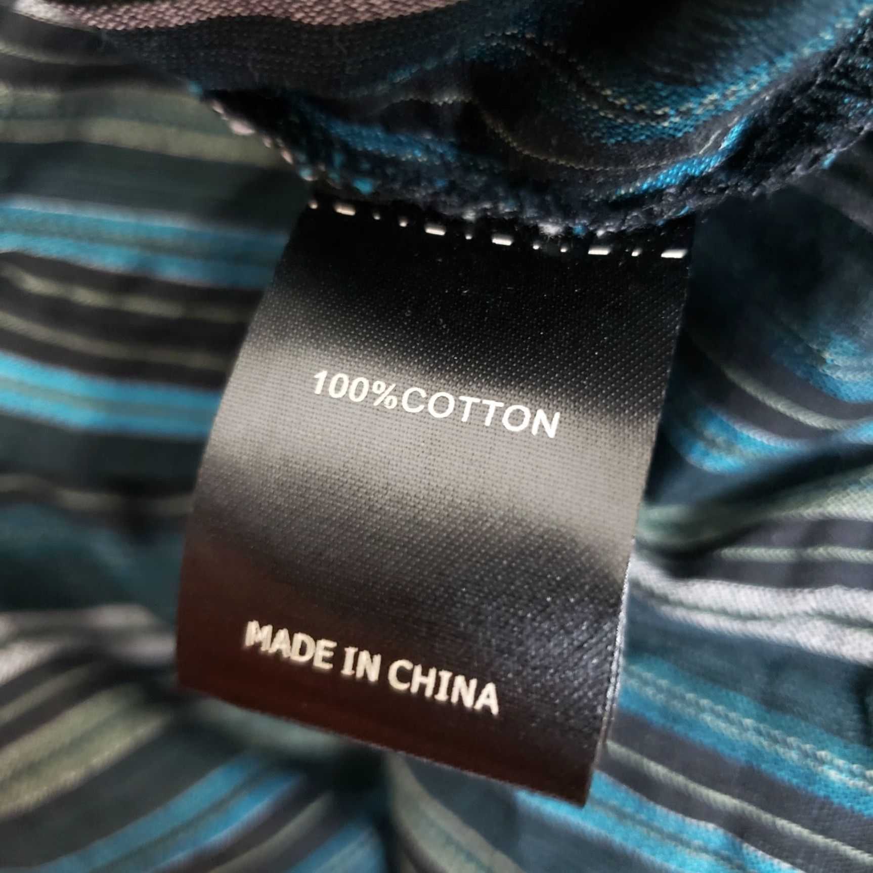 Vintage Voodoo Vixen Button Front Top Womens Sz Large Blue Green Striped 100% Cotton Cap Sleeve V-Neck Casual Shirt Womens Size L / US 10 / IT 46 - 7 Thumbnail