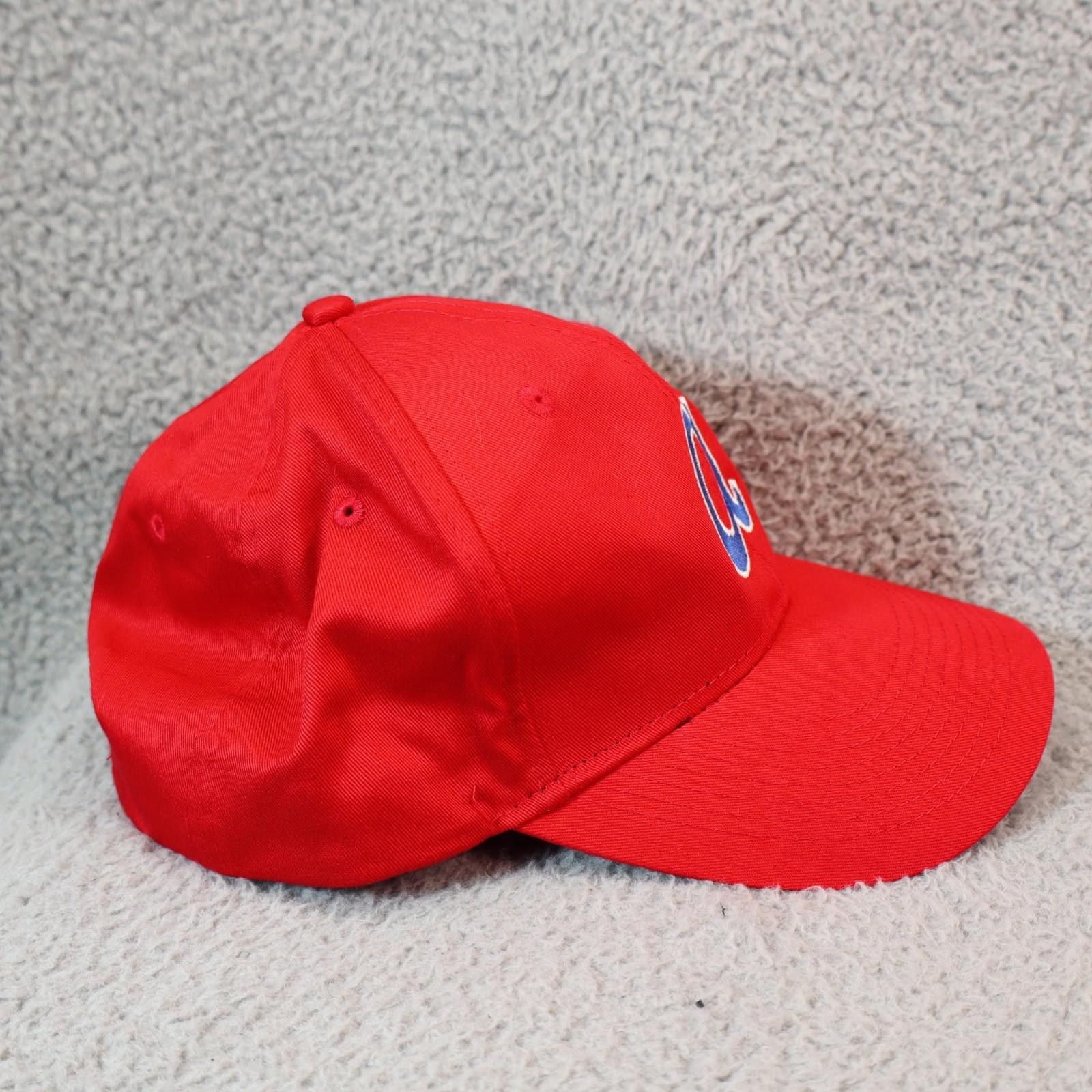 Other Vtg Atlanta Braves Hat Cap Strap Back Red MLB Script A Size ONE SIZE - 4 Thumbnail